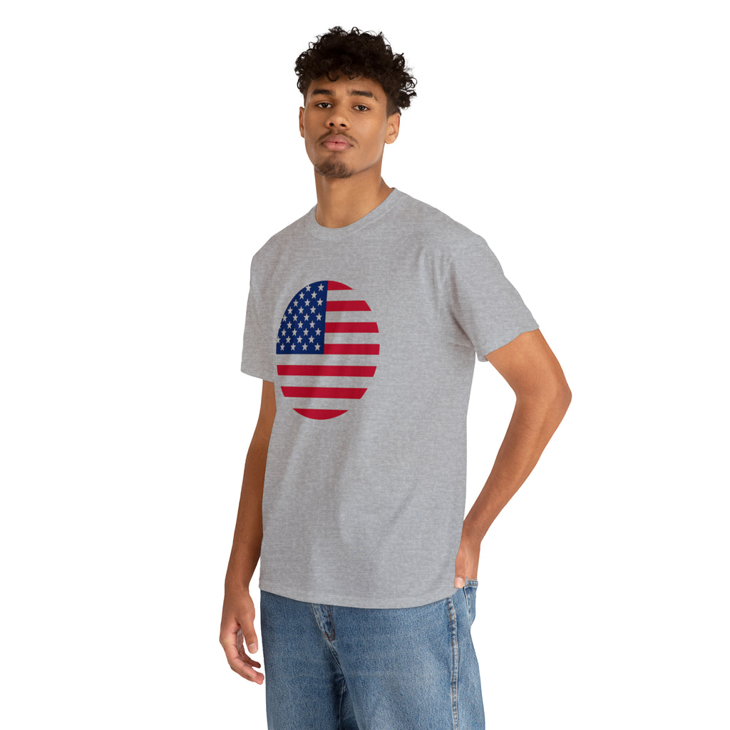 American Flag Globe Unisex Heavy Cotton Tee