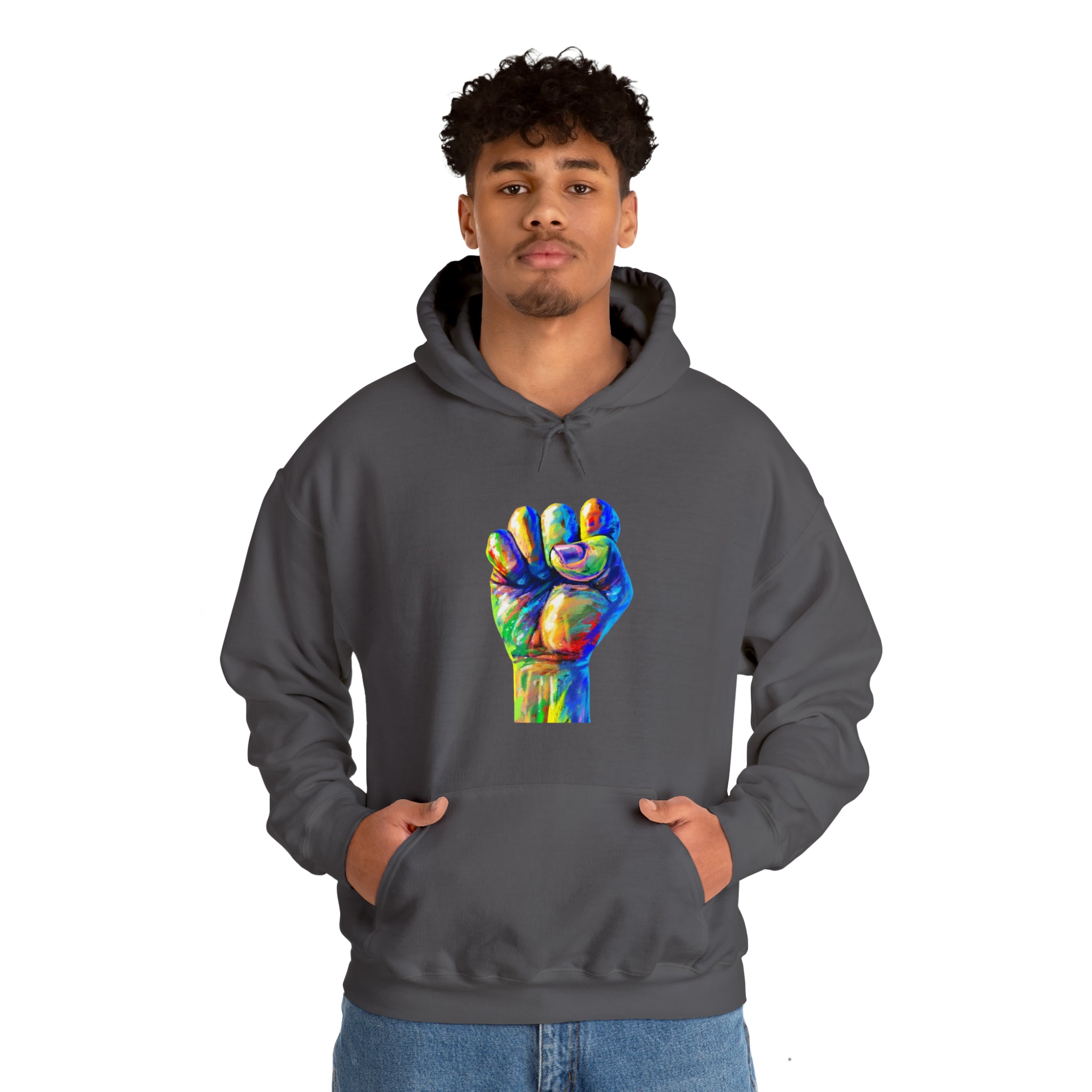 Power to The People Fist Unisex Heavy Blend™ Hooded Sweatshirt