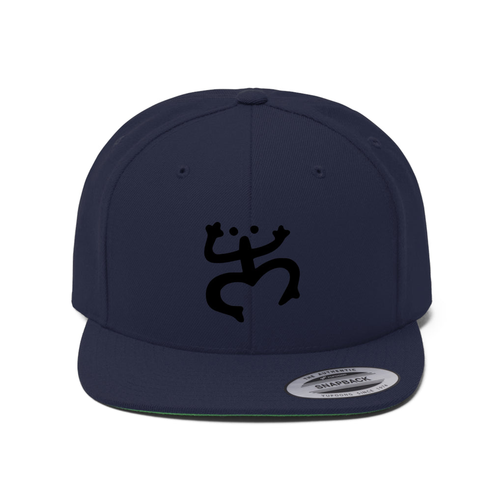 Taino Black Coqui Unisex Flat Bill Hat