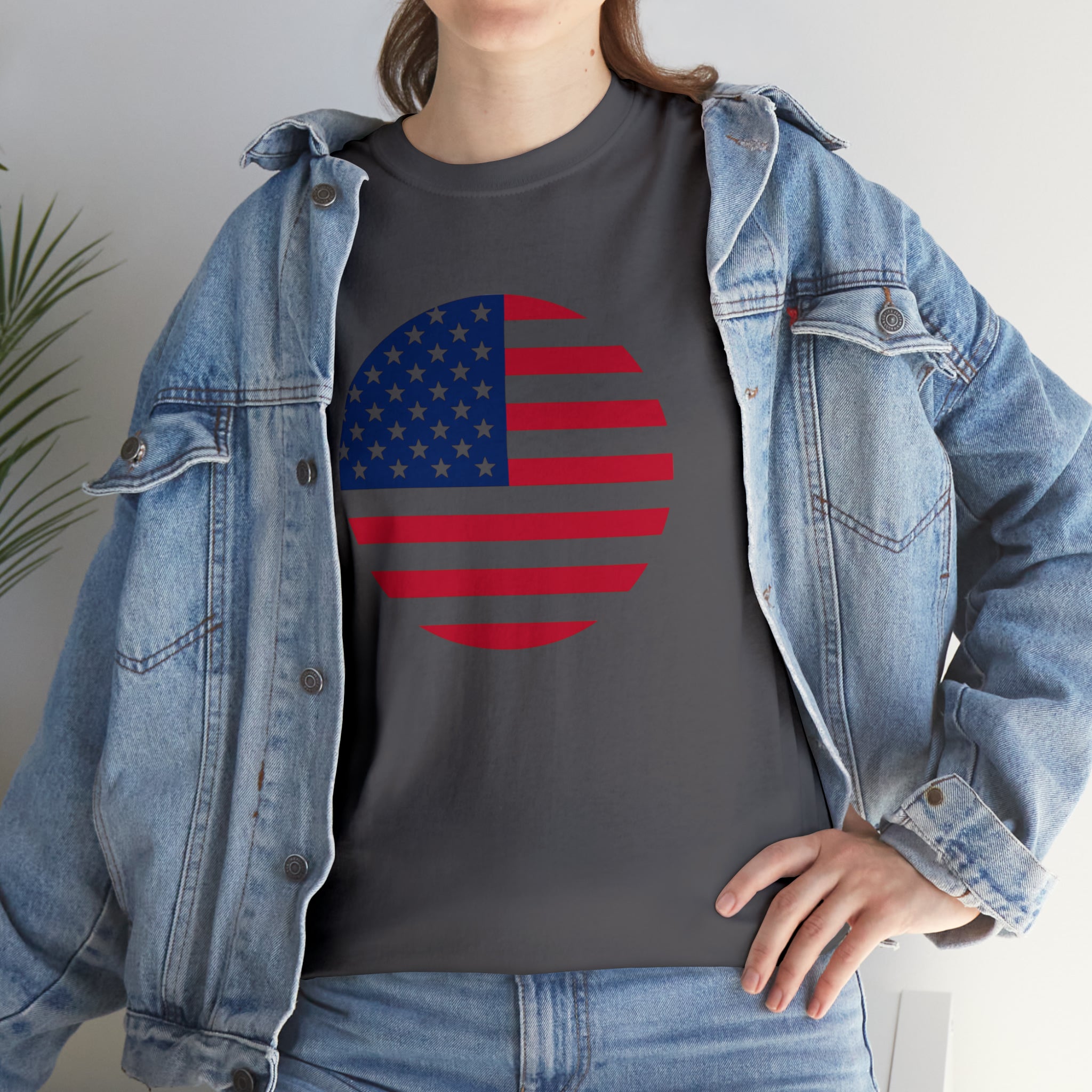 American Flag Globe Unisex Heavy Cotton Tee
