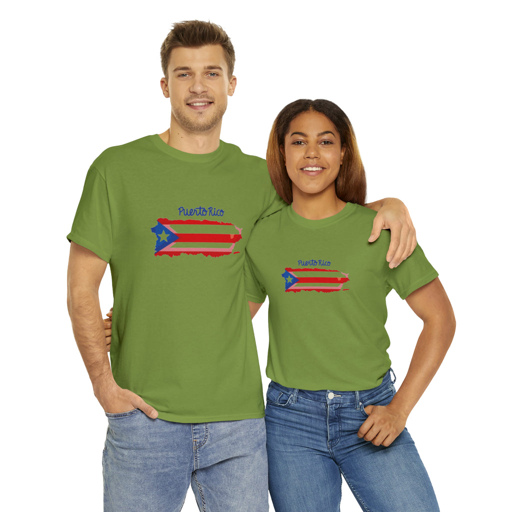 Island of Puerto Rico Flag Heavy Cotton Tee