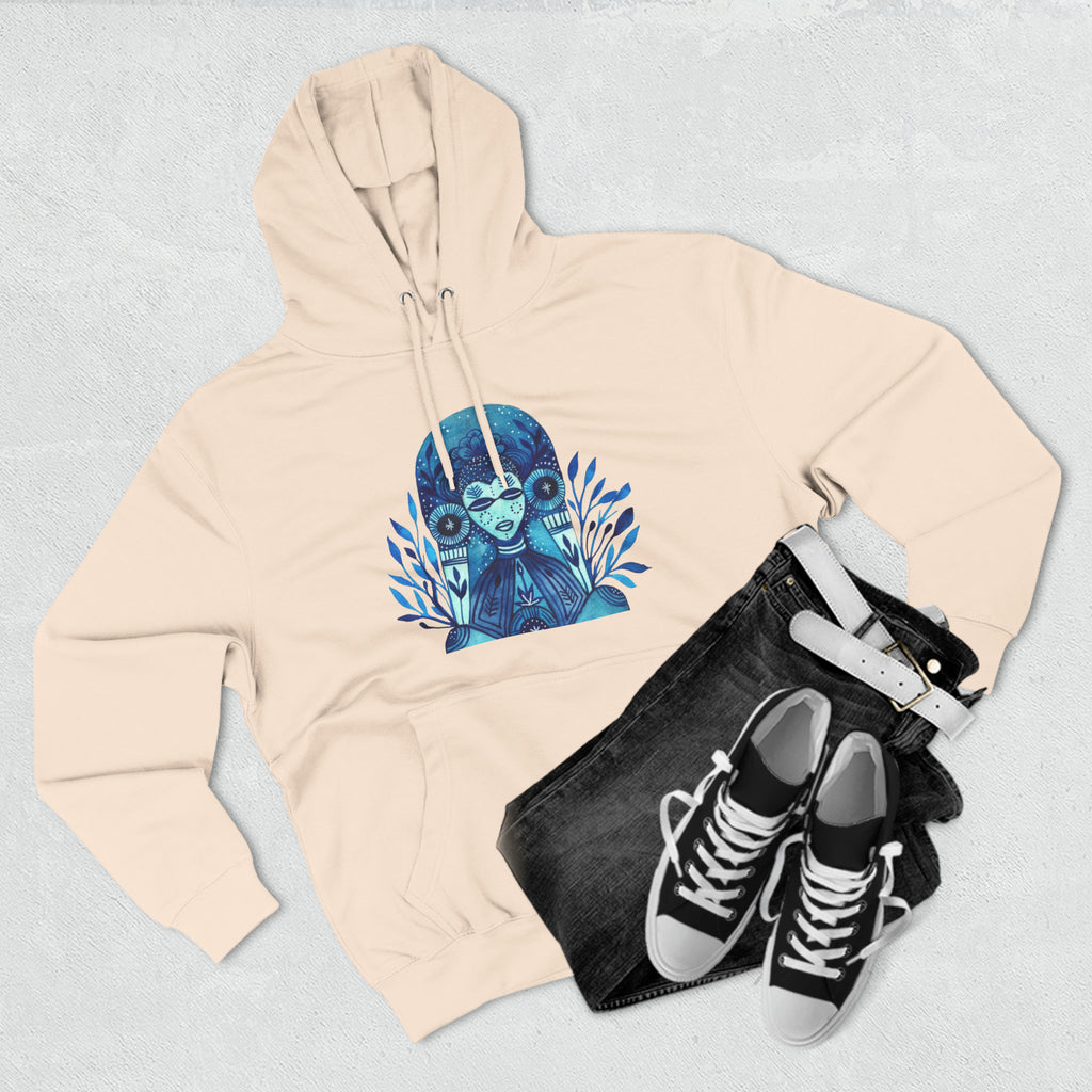 Taino Inspired Queen When Its Dark Look For The Stars Three-Panel Fleece Hoodie