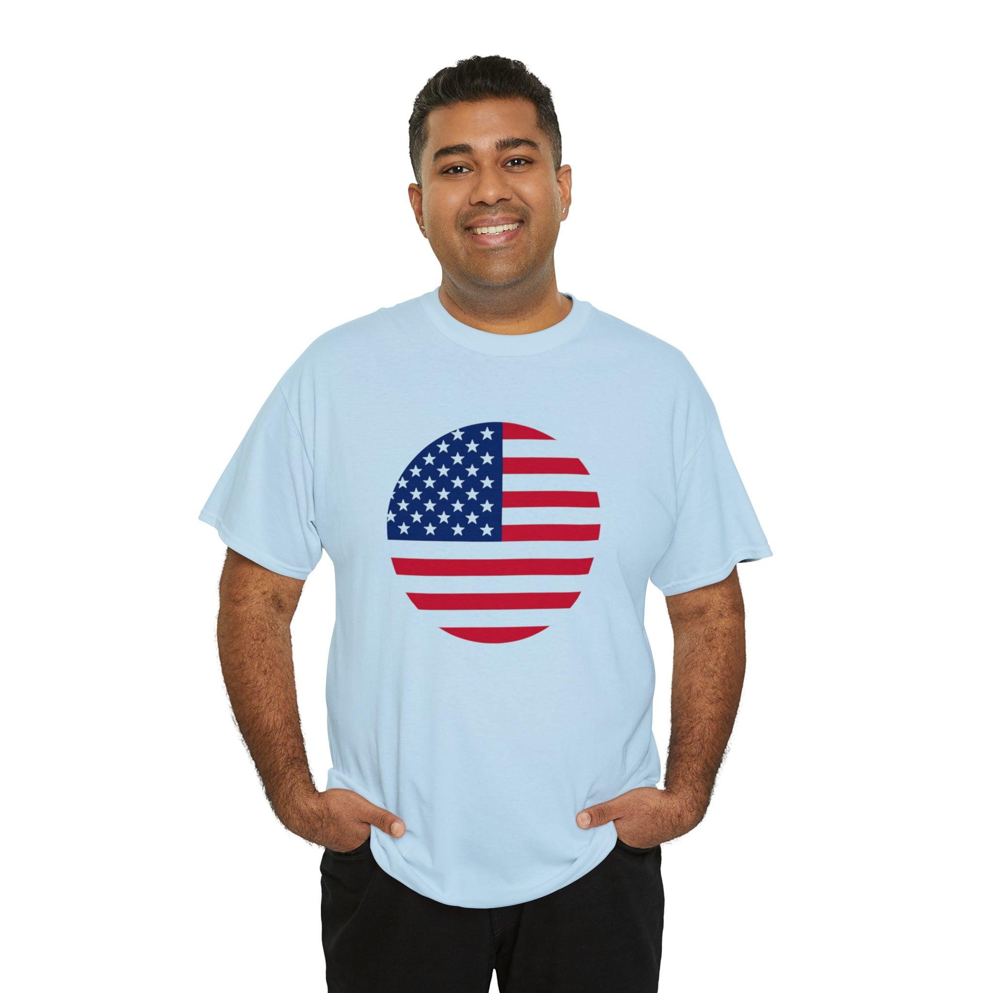 American Flag Globe Unisex Heavy Cotton Tee
