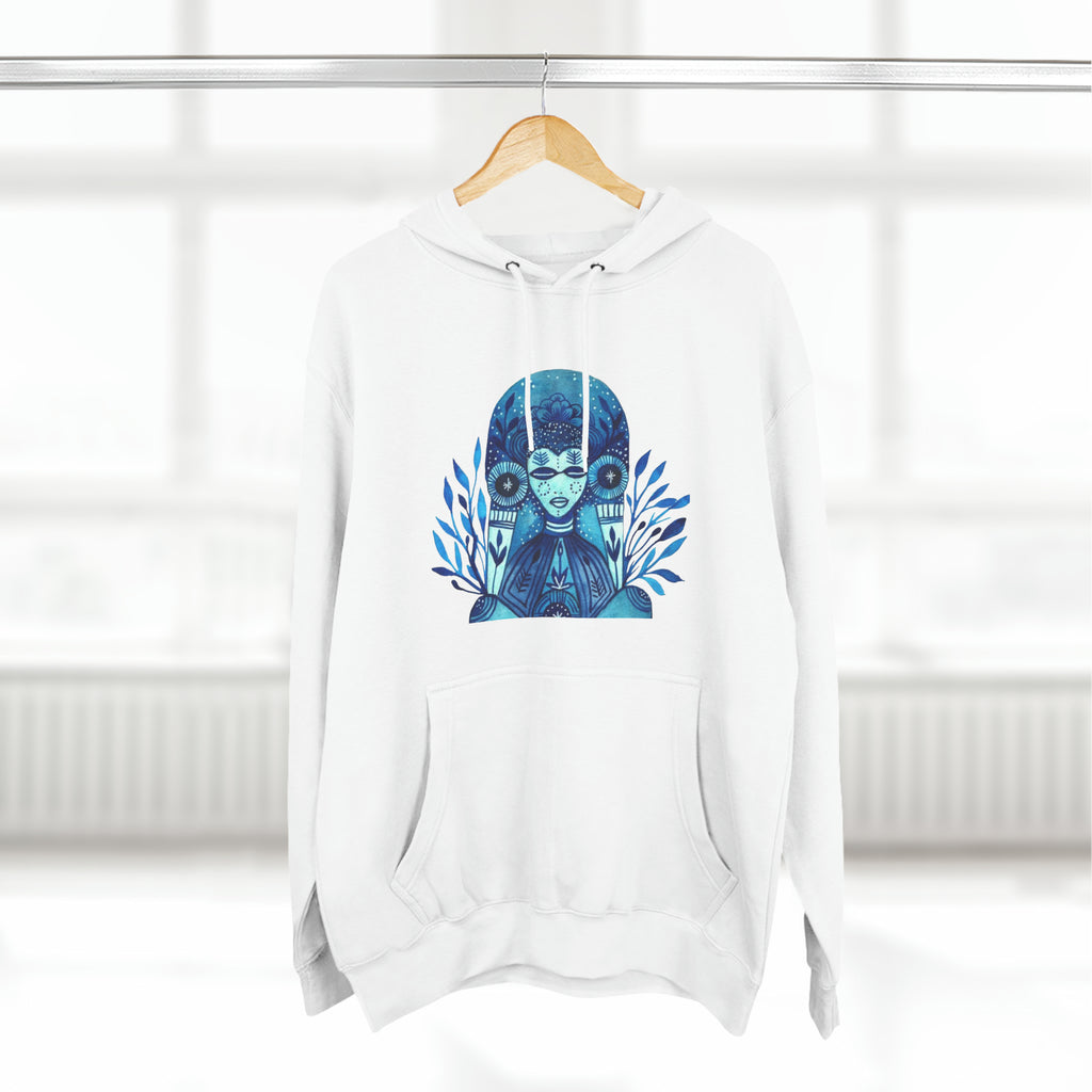 Taino Inspired Queen When Its Dark Look For The Stars Three-Panel Fleece Hoodie