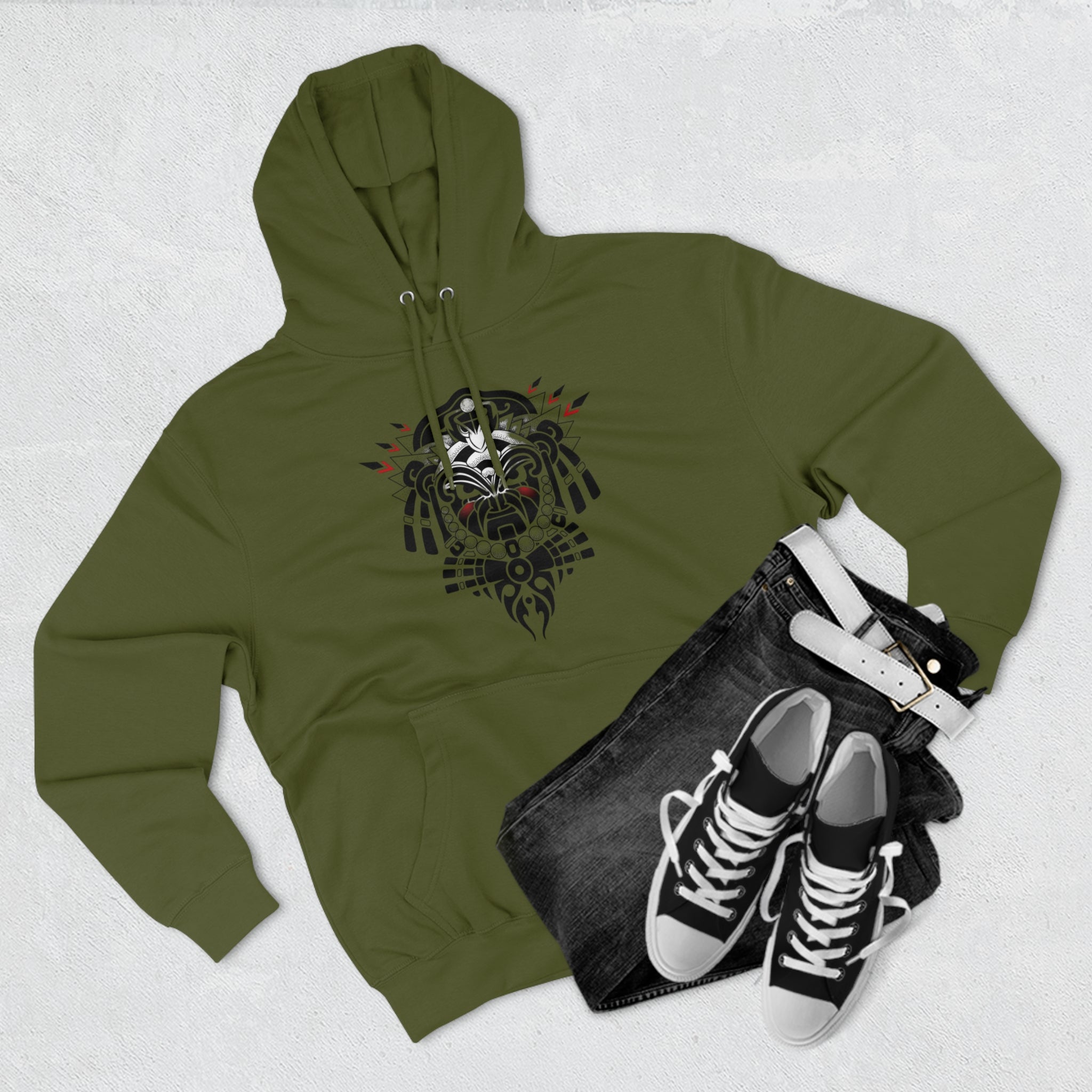 Tribal-Inspired Unisex Premium Pullover Hoodie