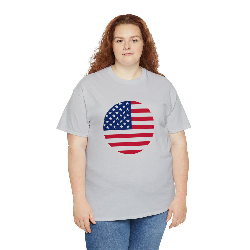 American Flag Globe Unisex Heavy Cotton Tee