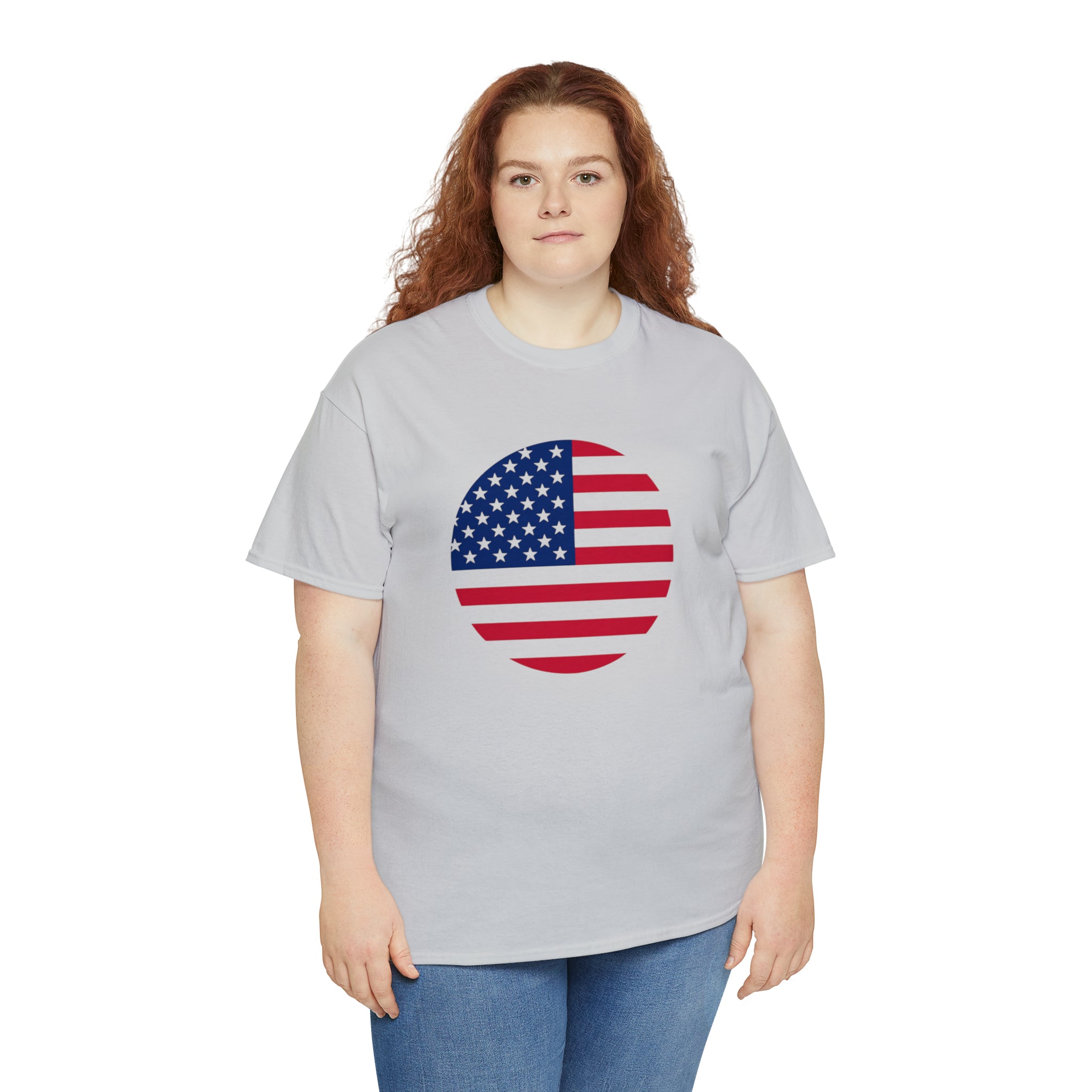 American Flag Globe Unisex Heavy Cotton Tee