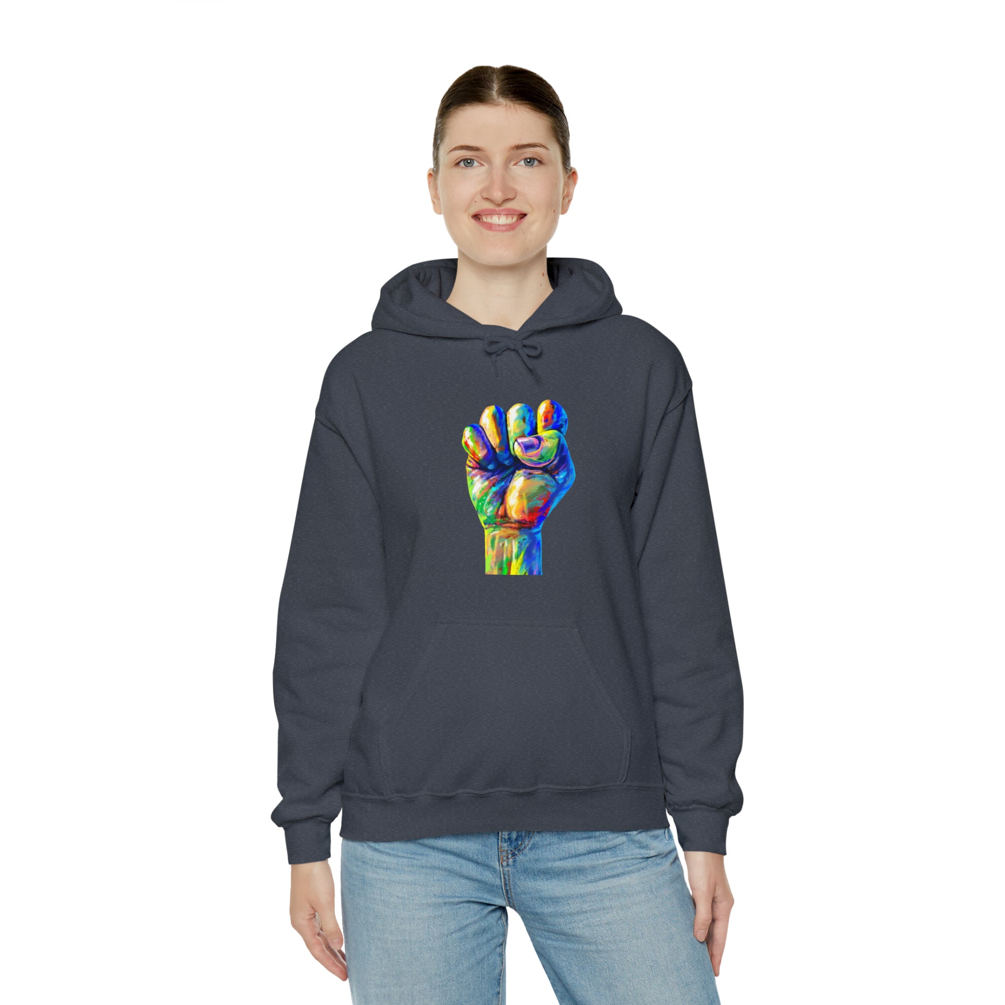 Power to The People Fist Unisex Heavy Blend™ Hooded Sweatshirt