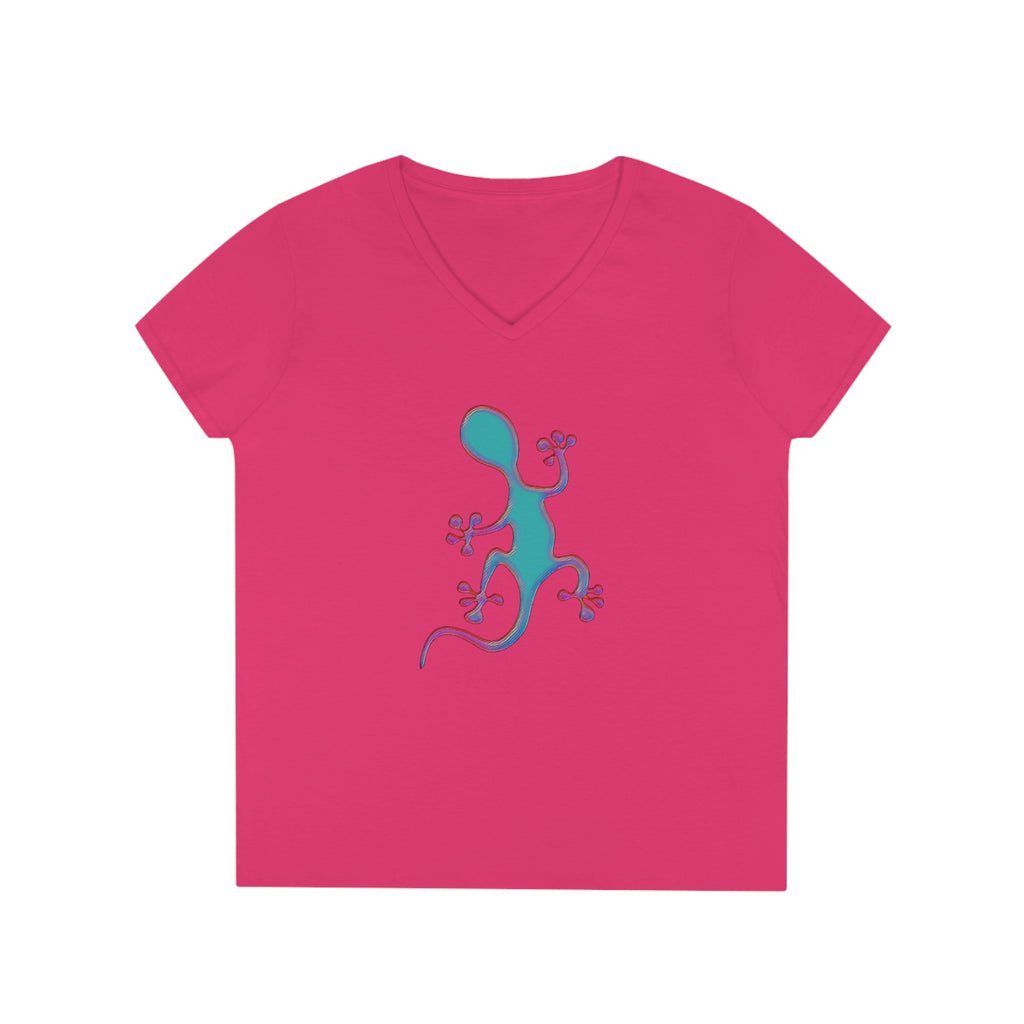 Taino-Inspried Salamander Ladies' V-Neck T-Shirt