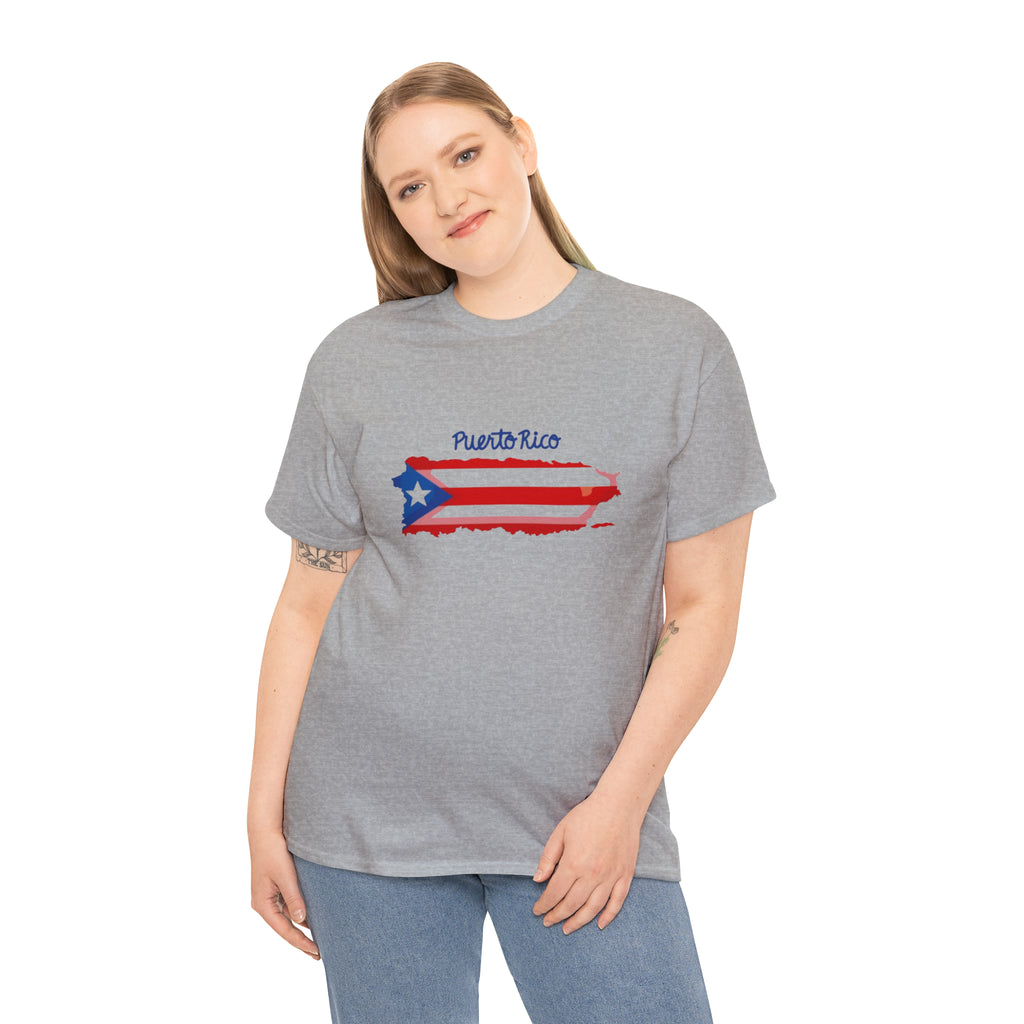 Island of Puerto Rico Flag Heavy Cotton Tee