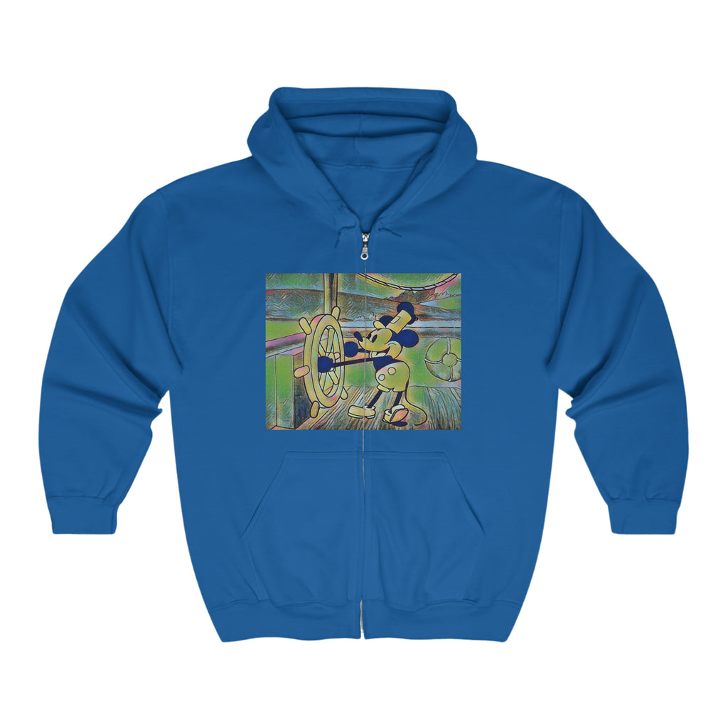Mickie On A Boat Unisex Heavy Blend™ Full Zip Hooded Sweatshirt