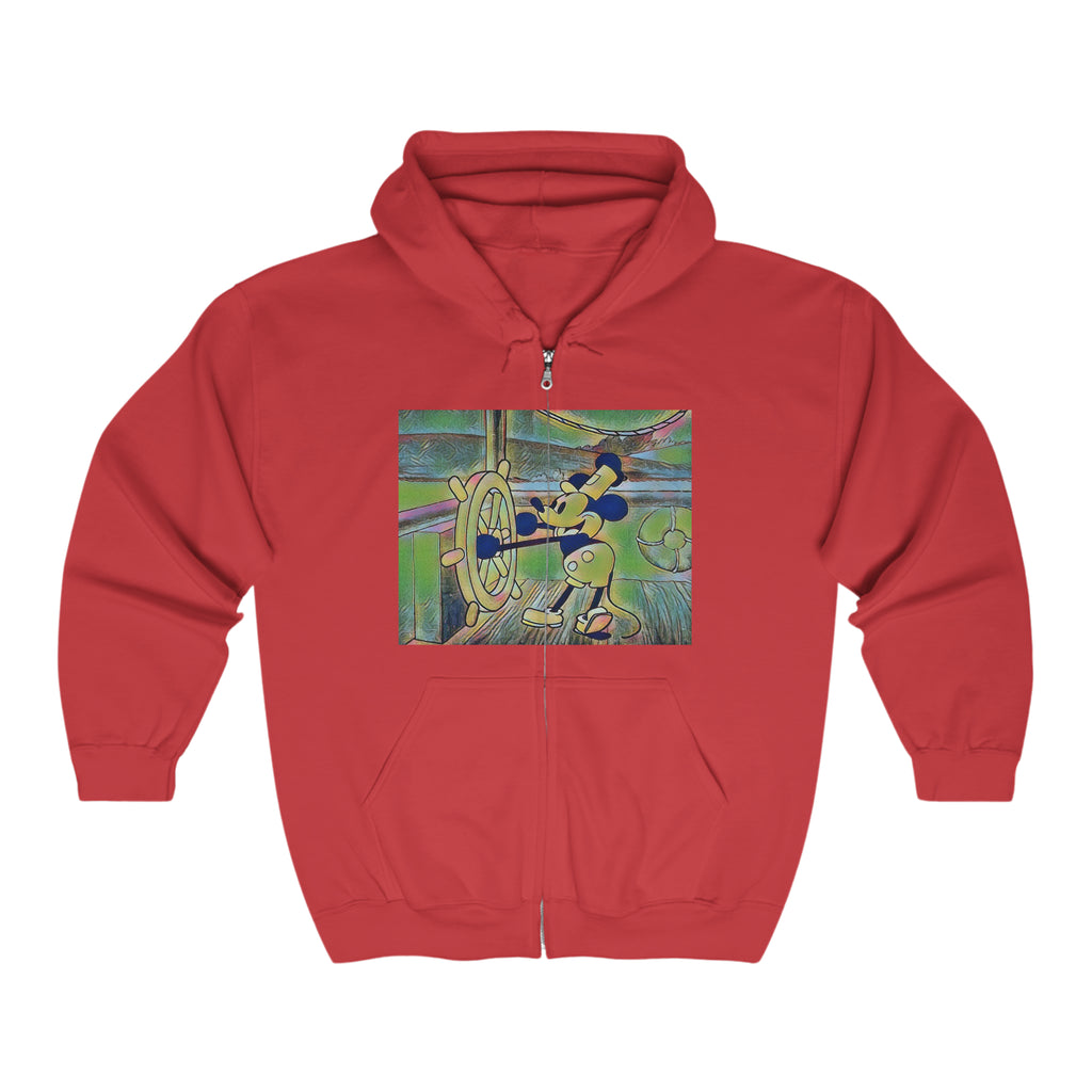 Mickie On A Boat Unisex Heavy Blend™ Full Zip Hooded Sweatshirt