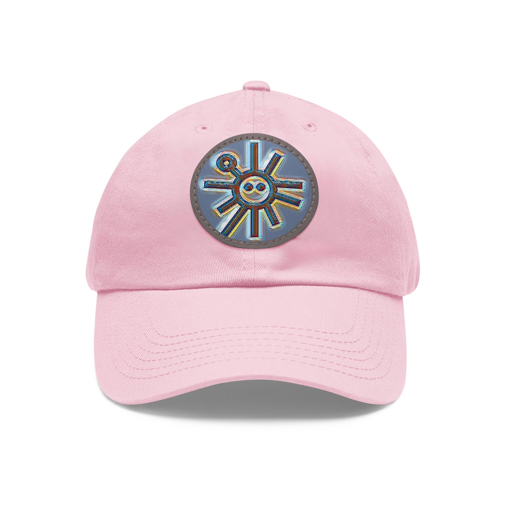 Taino Symbolism Dad Hat with Leather Patch (Round)