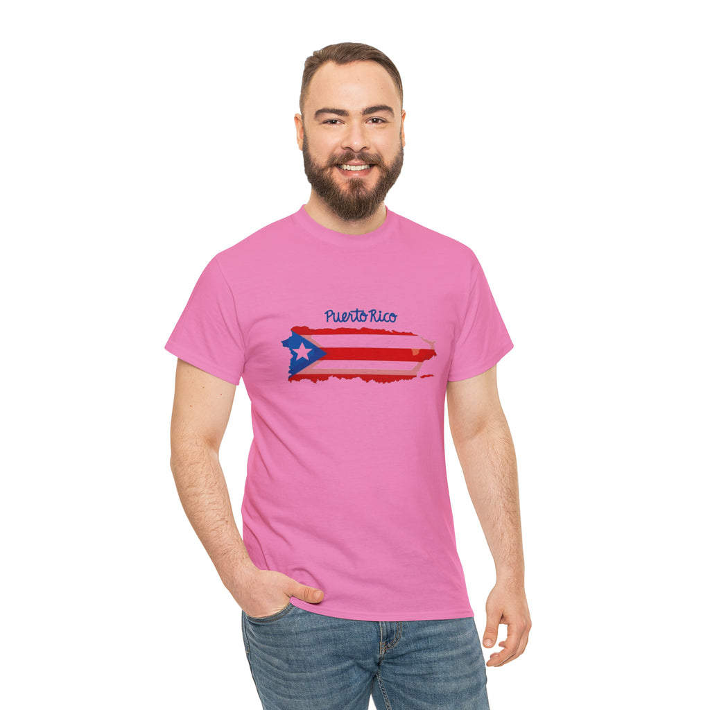Island of Puerto Rico Flag Heavy Cotton Tee