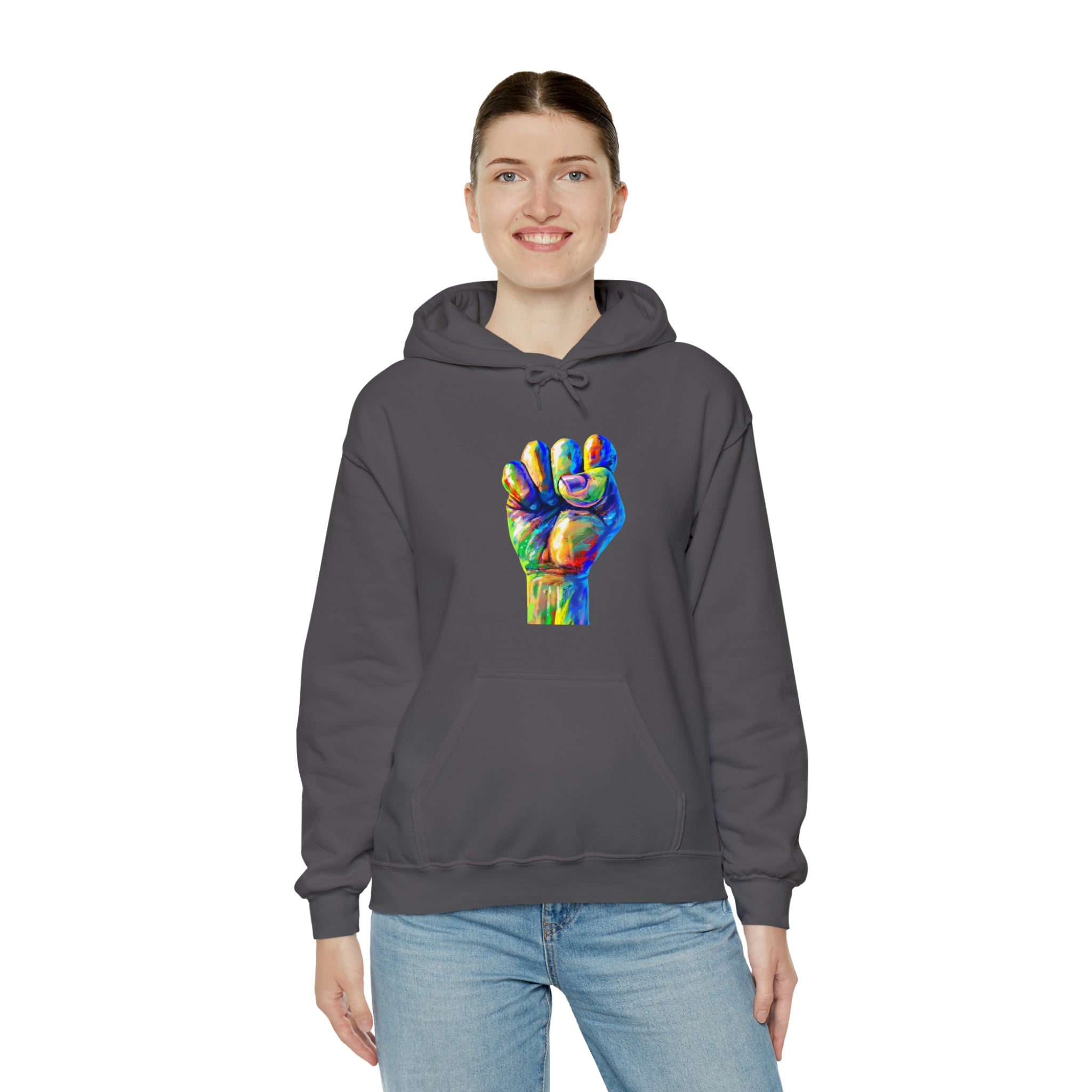 Power to The People Fist Unisex Heavy Blend™ Hooded Sweatshirt