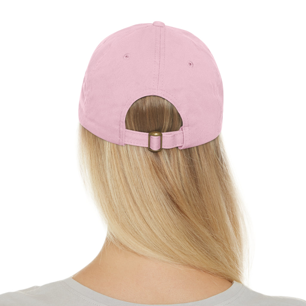 Taino Symbolism Dad Hat with Leather Patch (Round)