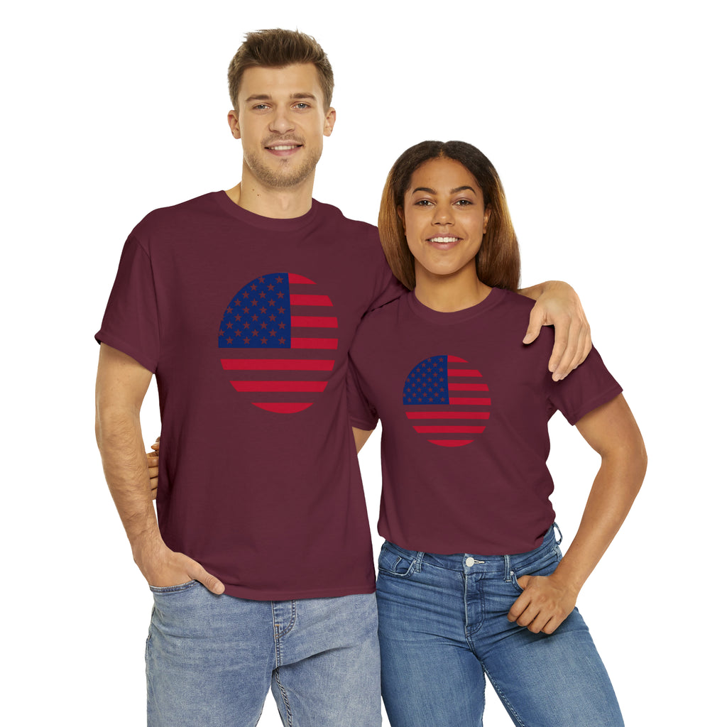 American Flag Globe Unisex Heavy Cotton Tee