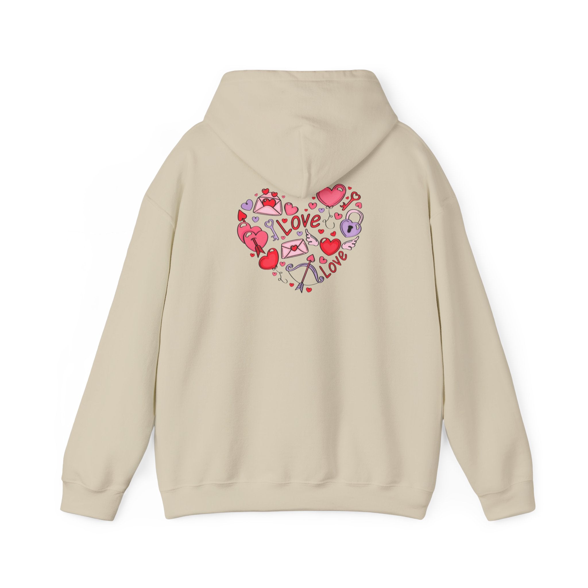 Valentine's Day Love Graphic Hoodie — Heart & 'LOVE' Valentine Pullover