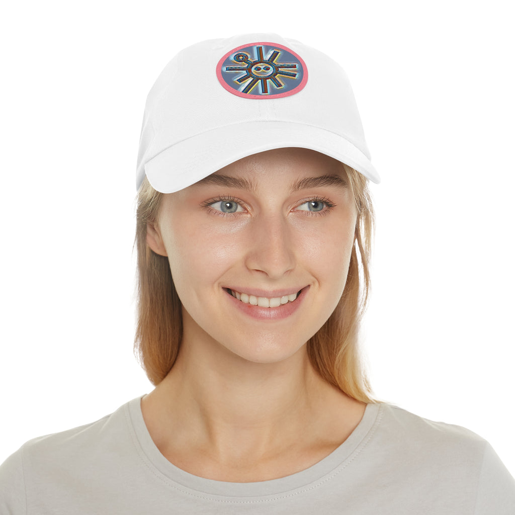 Taino Symbolism Dad Hat with Leather Patch (Round)