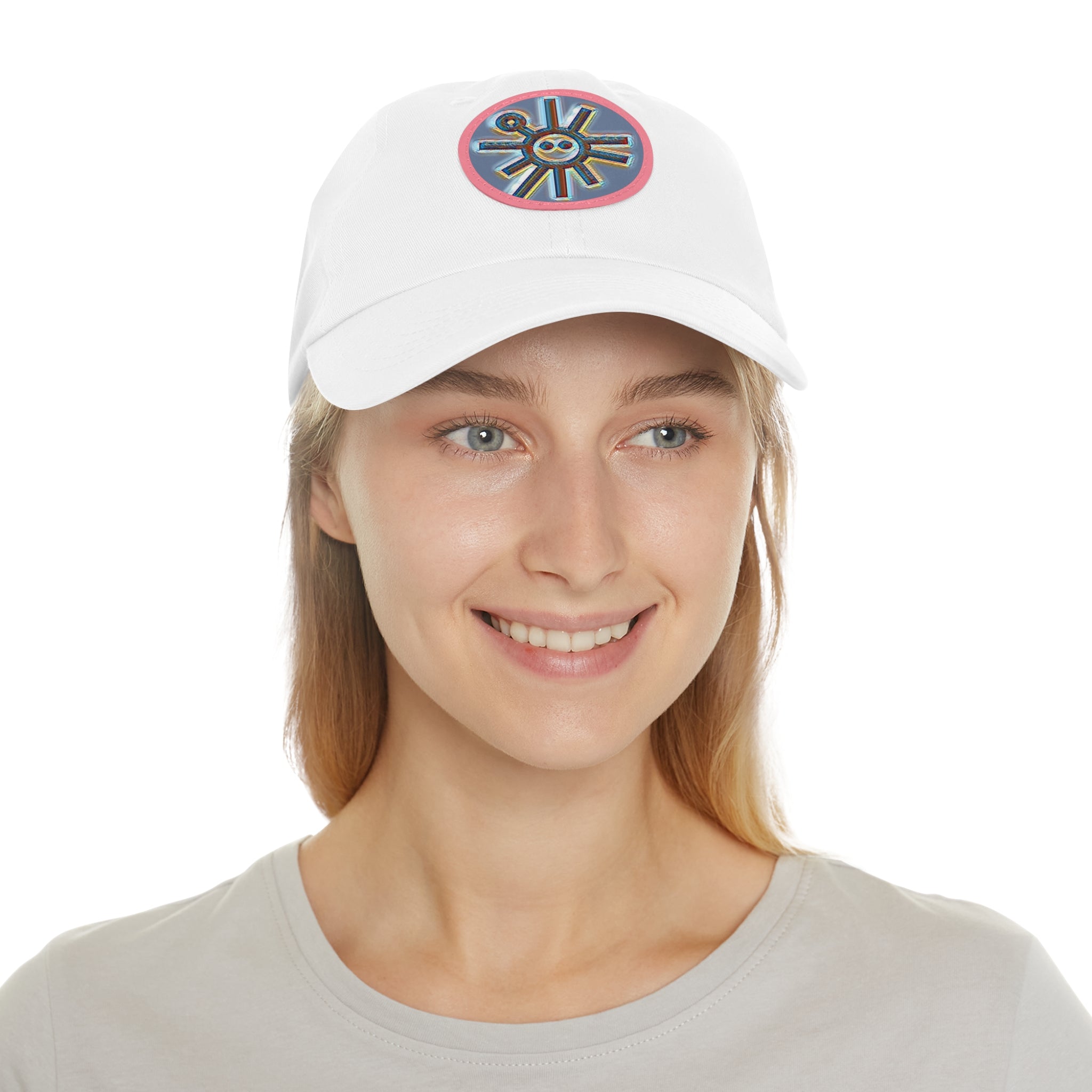 Taino Symbolism Dad Hat with Leather Patch (Round)