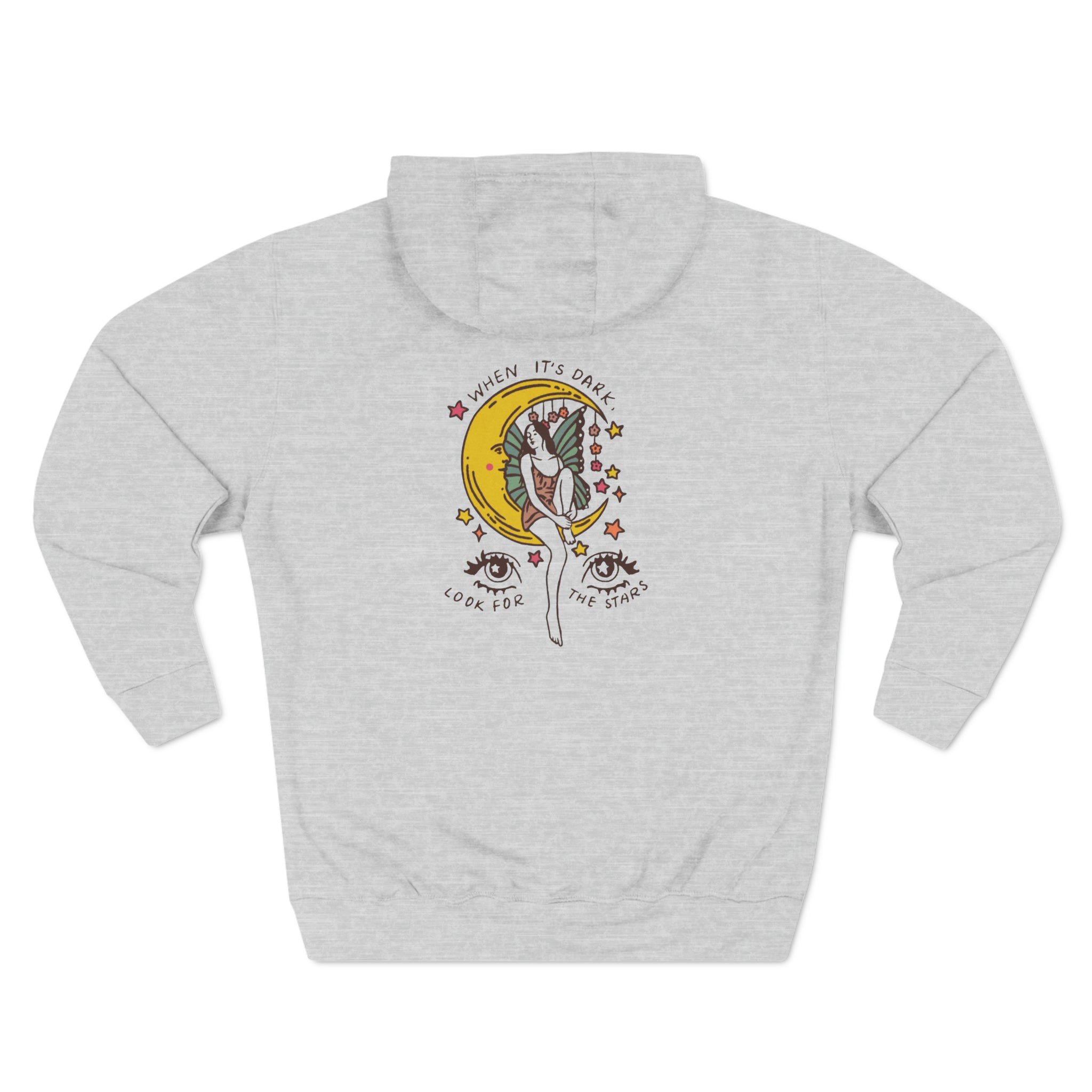 Taino Inspired Queen When Its Dark Look For The Stars Three-Panel Fleece Hoodie