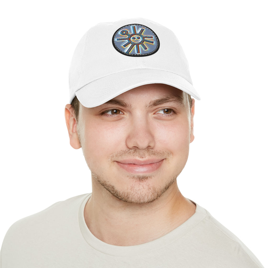 Taino Symbolism Dad Hat with Leather Patch (Round)