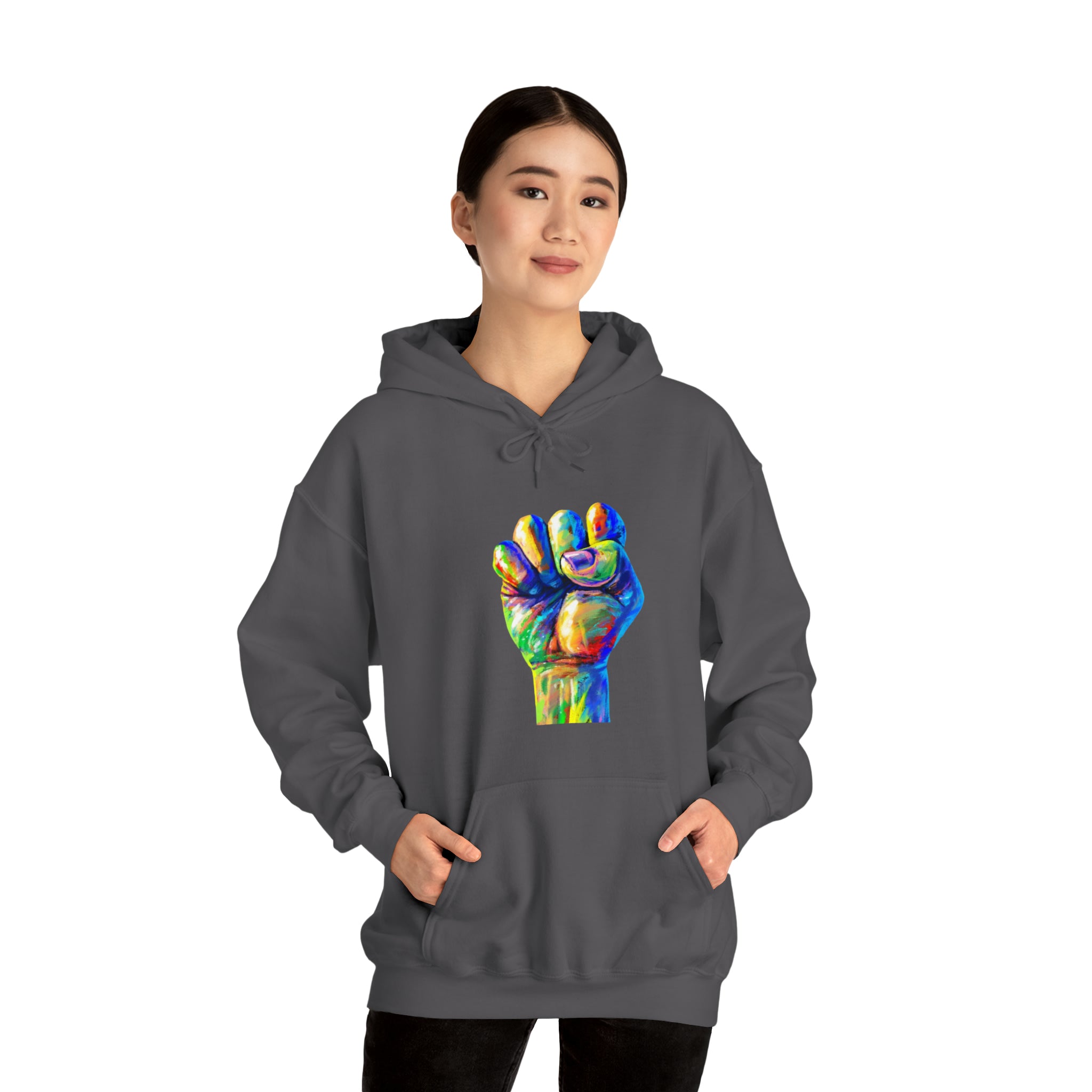Power to The People Fist Unisex Heavy Blend™ Hooded Sweatshirt