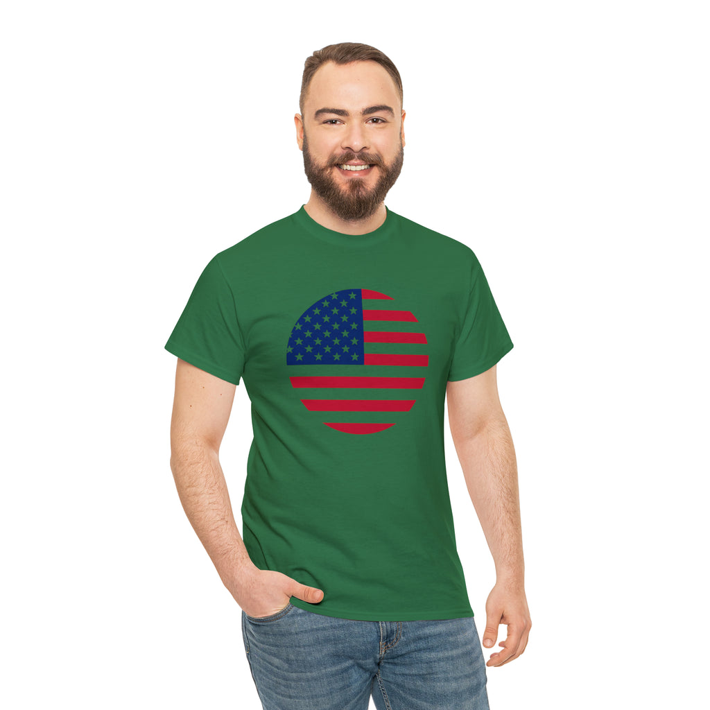 American Flag Globe Unisex Heavy Cotton Tee