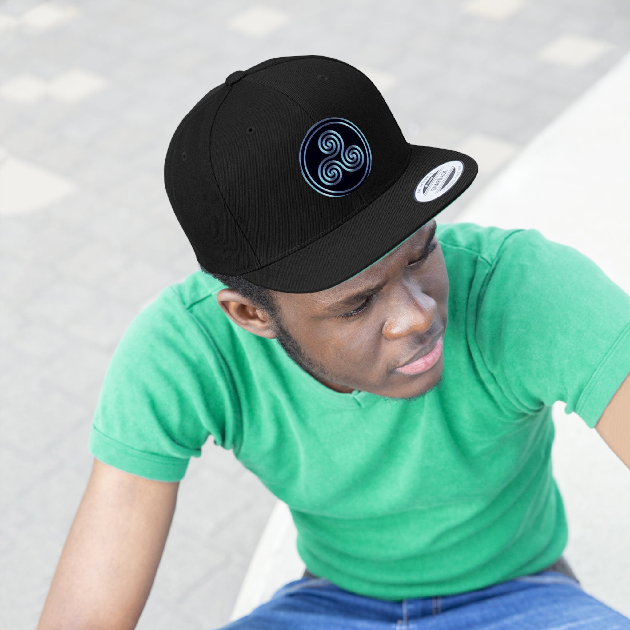 Taino Dark Hurricane Unisex Flat Bill Hat