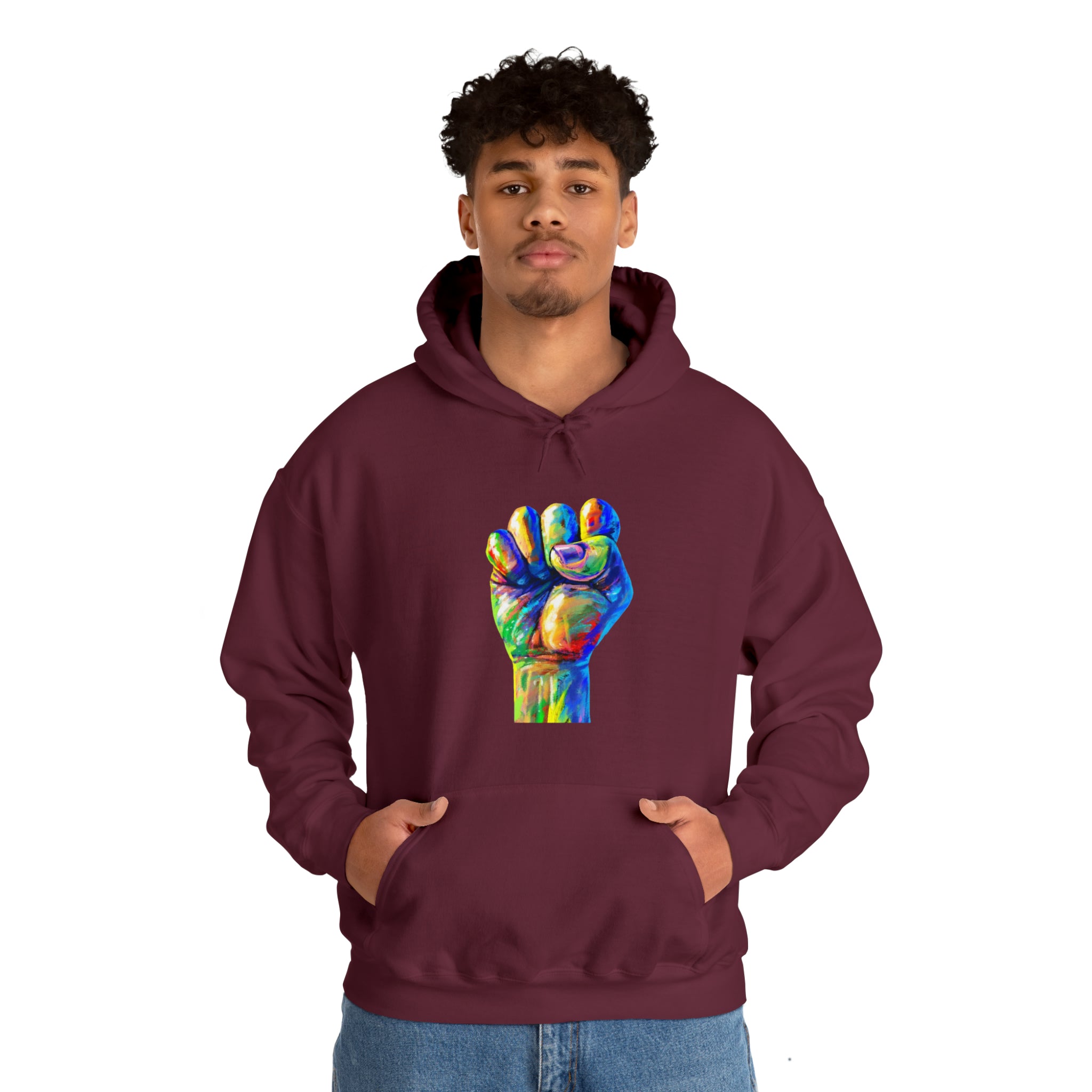 Power to The People Fist Unisex Heavy Blend™ Hooded Sweatshirt