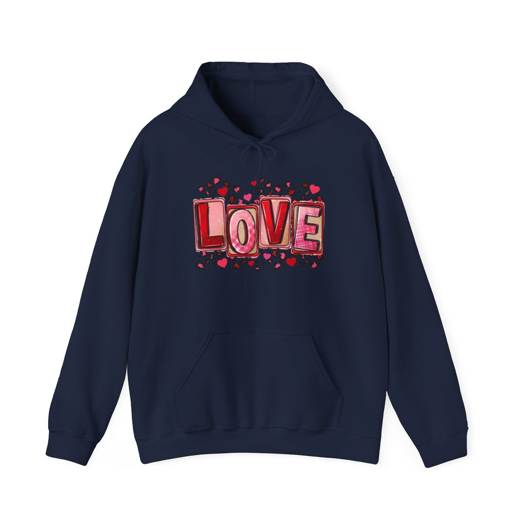 Valentine's Day Love Graphic Hoodie — Heart & 'LOVE' Valentine Pullover