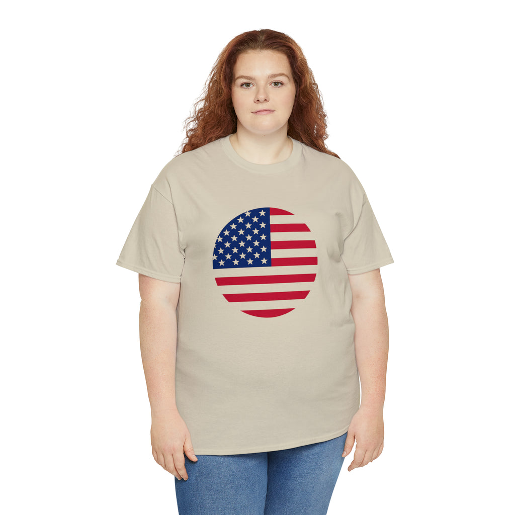 American Flag Globe Unisex Heavy Cotton Tee