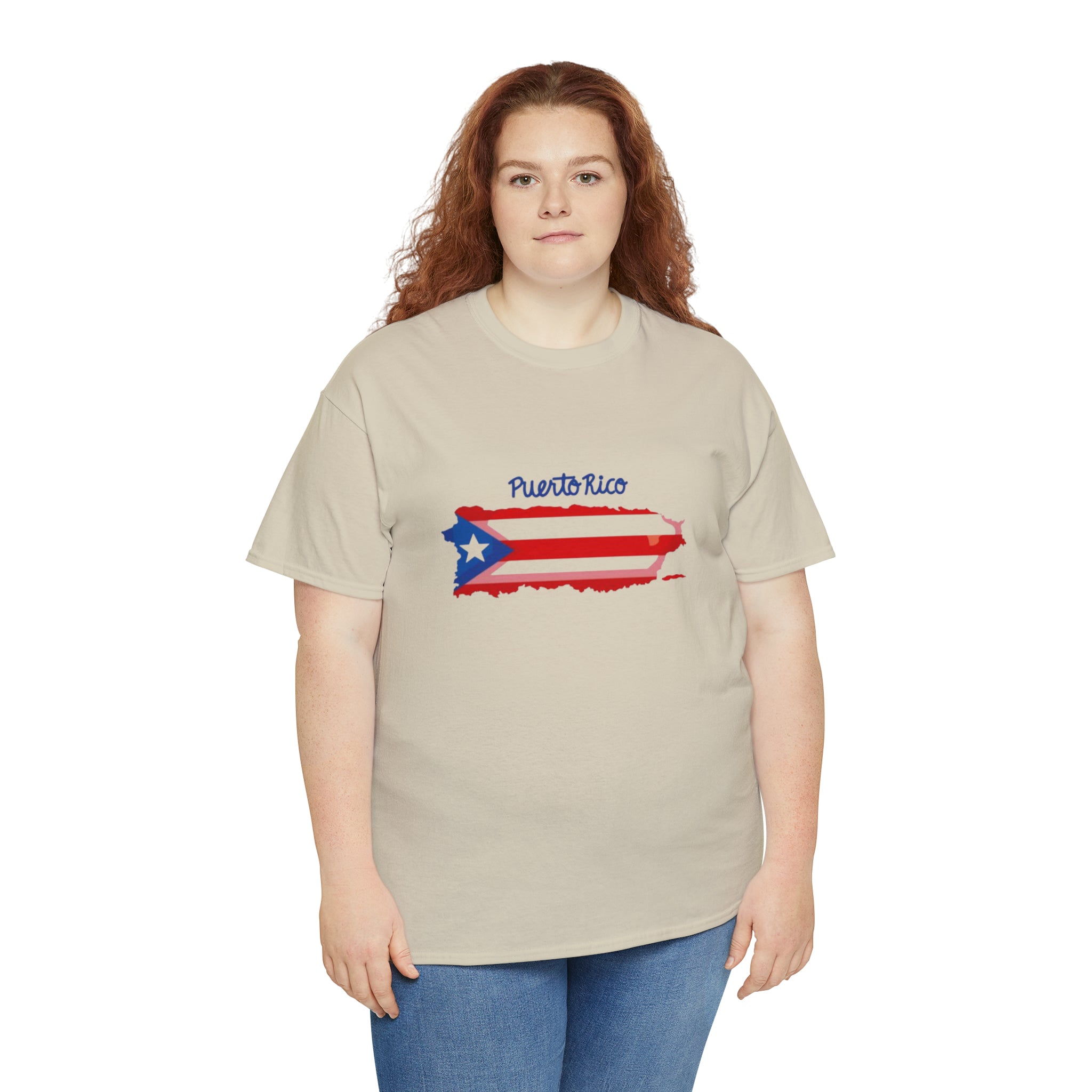 Island of Puerto Rico Flag Heavy Cotton Tee