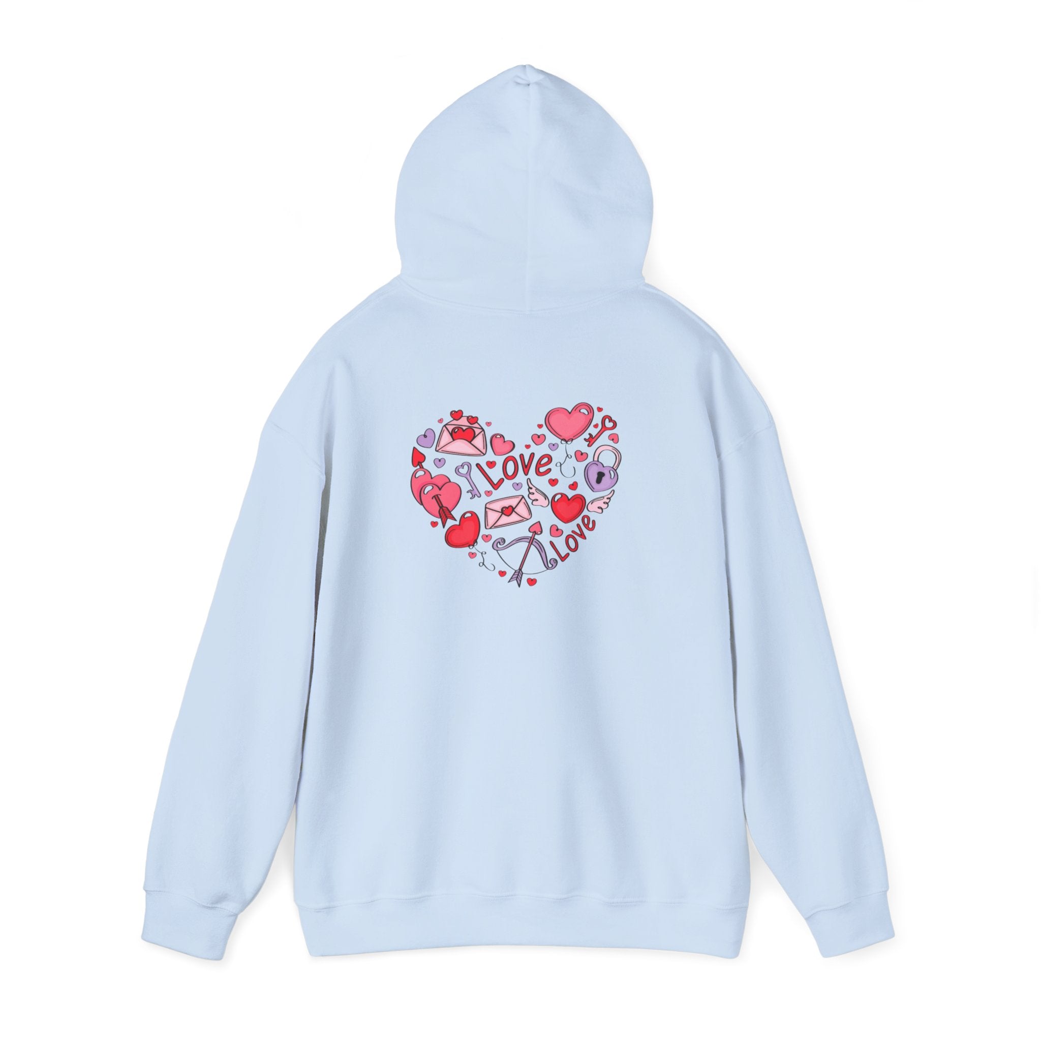 Valentine's Day Love Graphic Hoodie — Heart & 'LOVE' Valentine Pullover