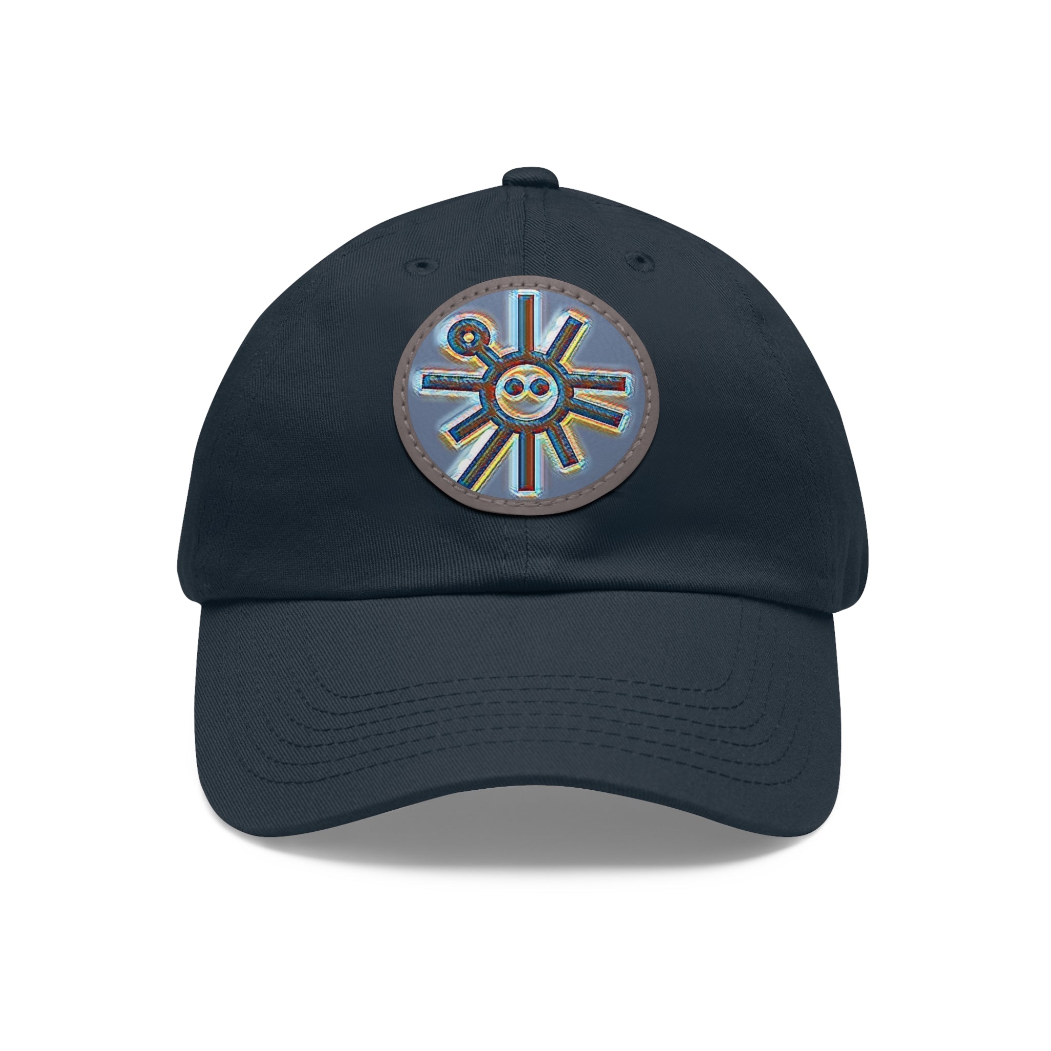 Taino Symbolism Dad Hat with Leather Patch (Round)