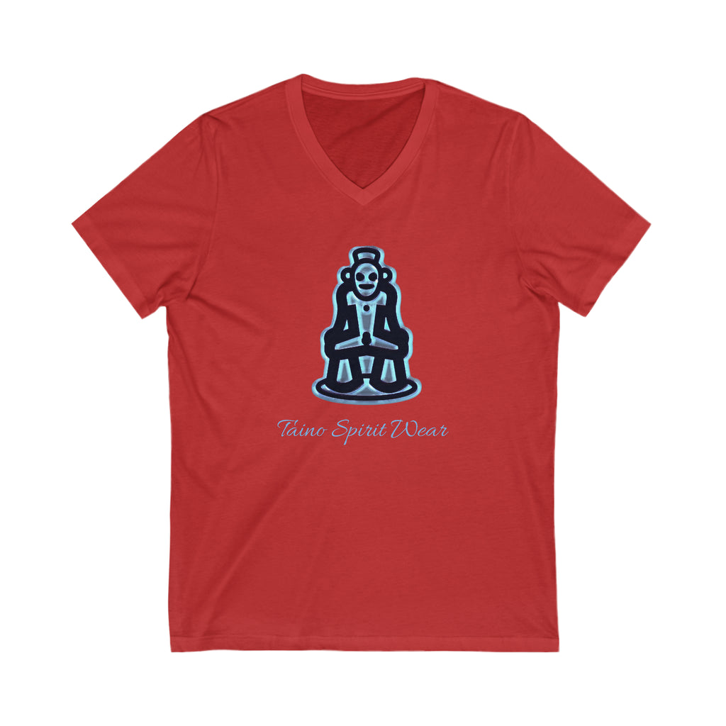Taino Symbolism Unisex Jersey Short Sleeve V-Neck Tee