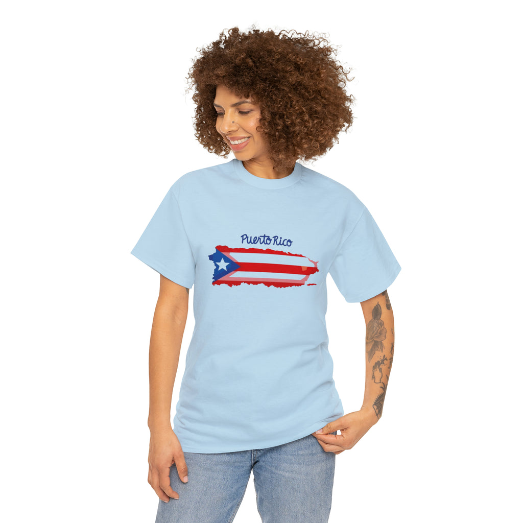 Island of Puerto Rico Flag Heavy Cotton Tee