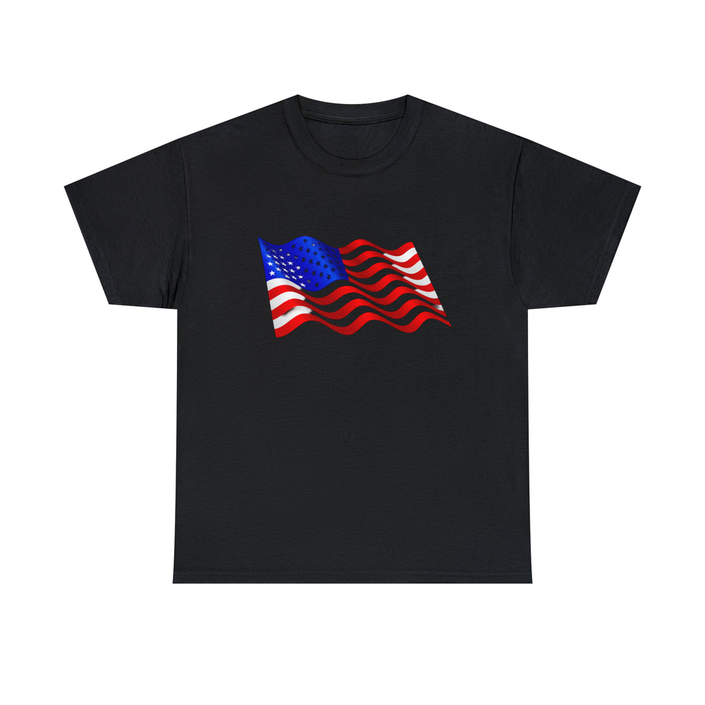 American Wavy Flag Unisex Heavy Cotton Tee