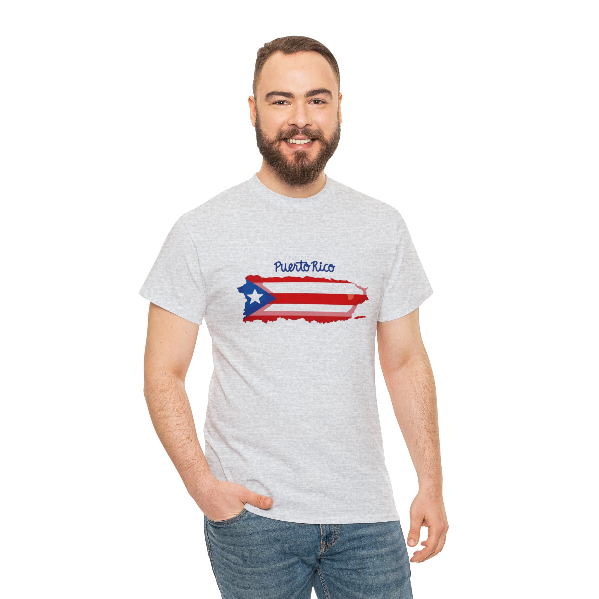 Island of Puerto Rico Flag Heavy Cotton Tee