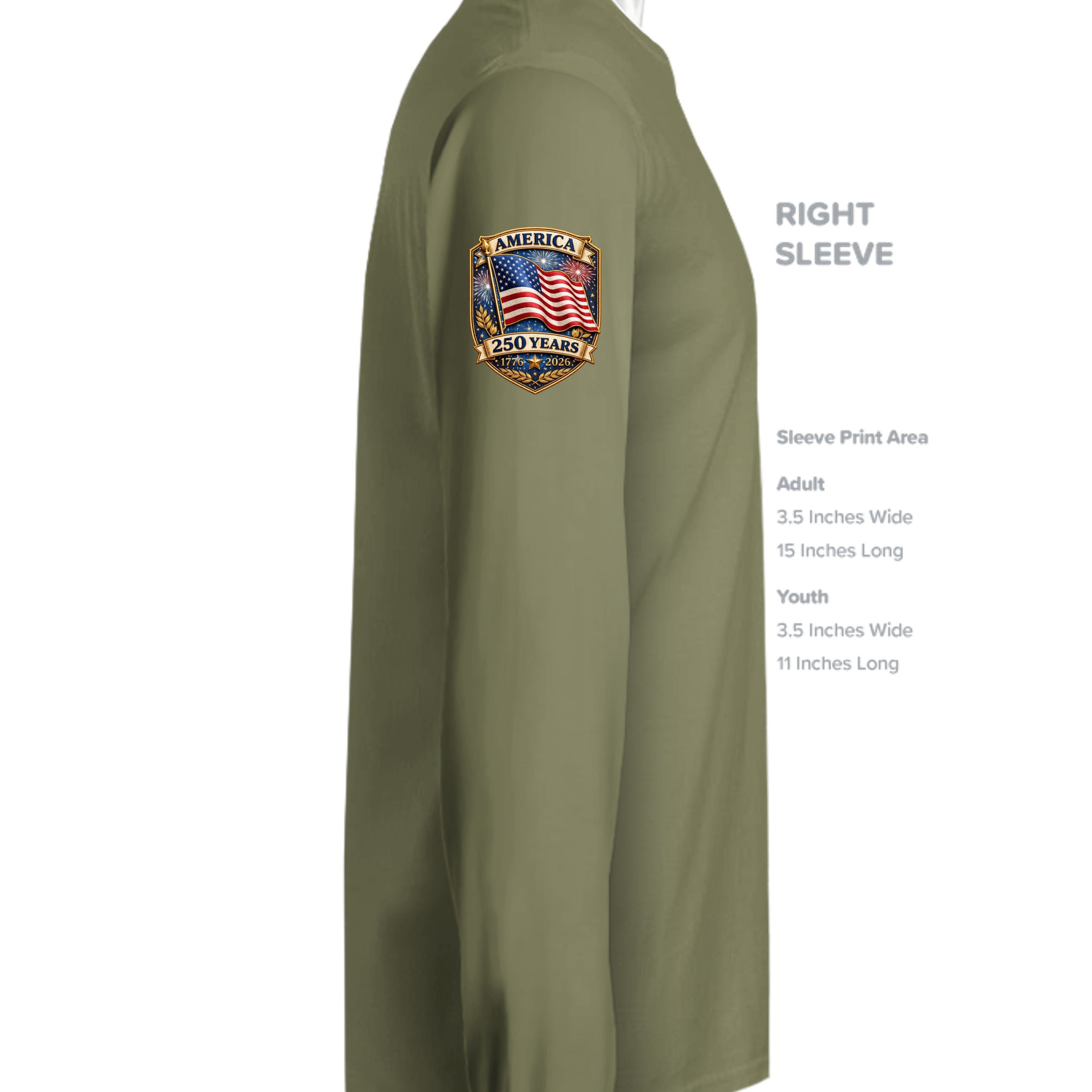 Olive Drab Green - ST350LS - SLEEVE_RIGHT