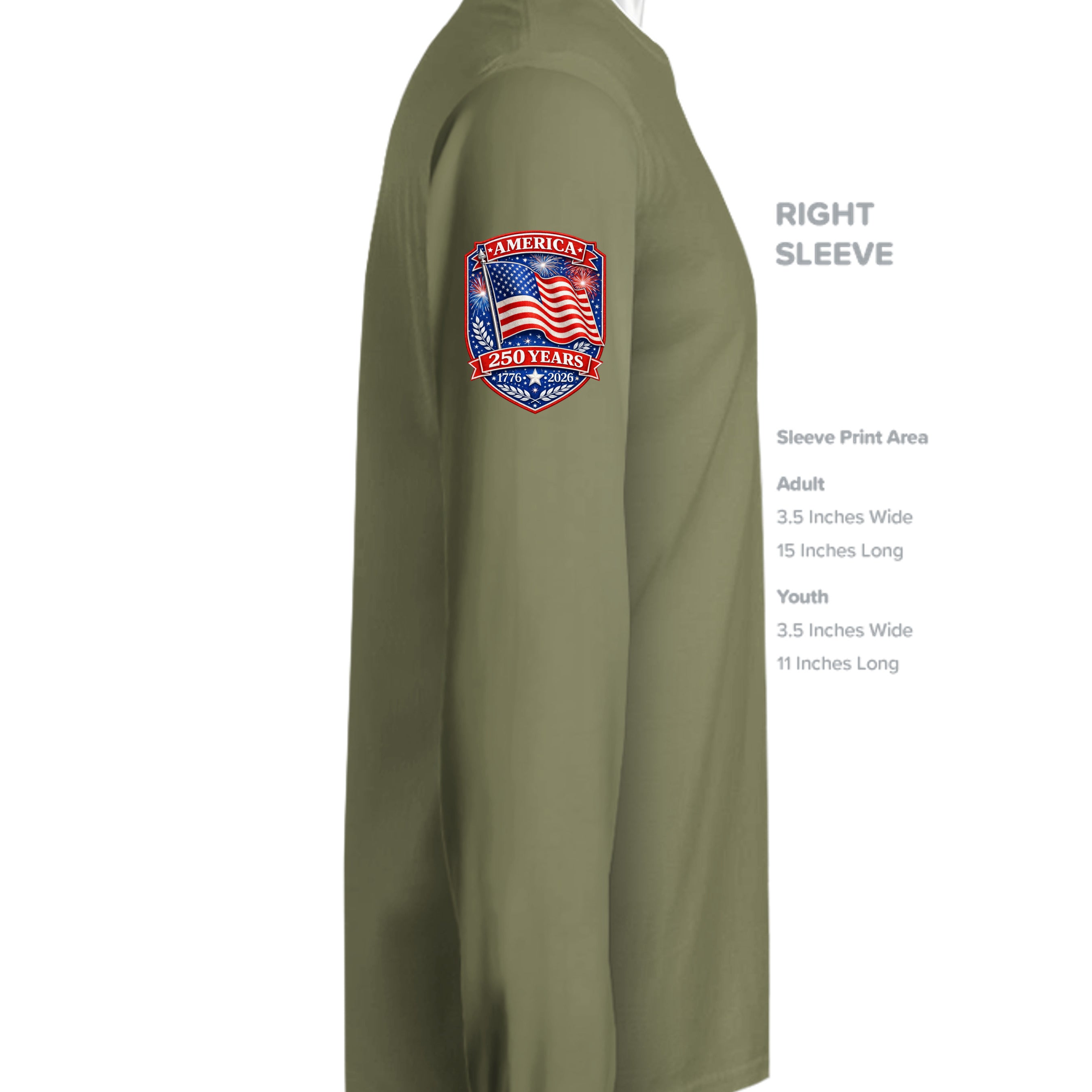 Olive Drab Green - ST350LS - SLEEVE_RIGHT