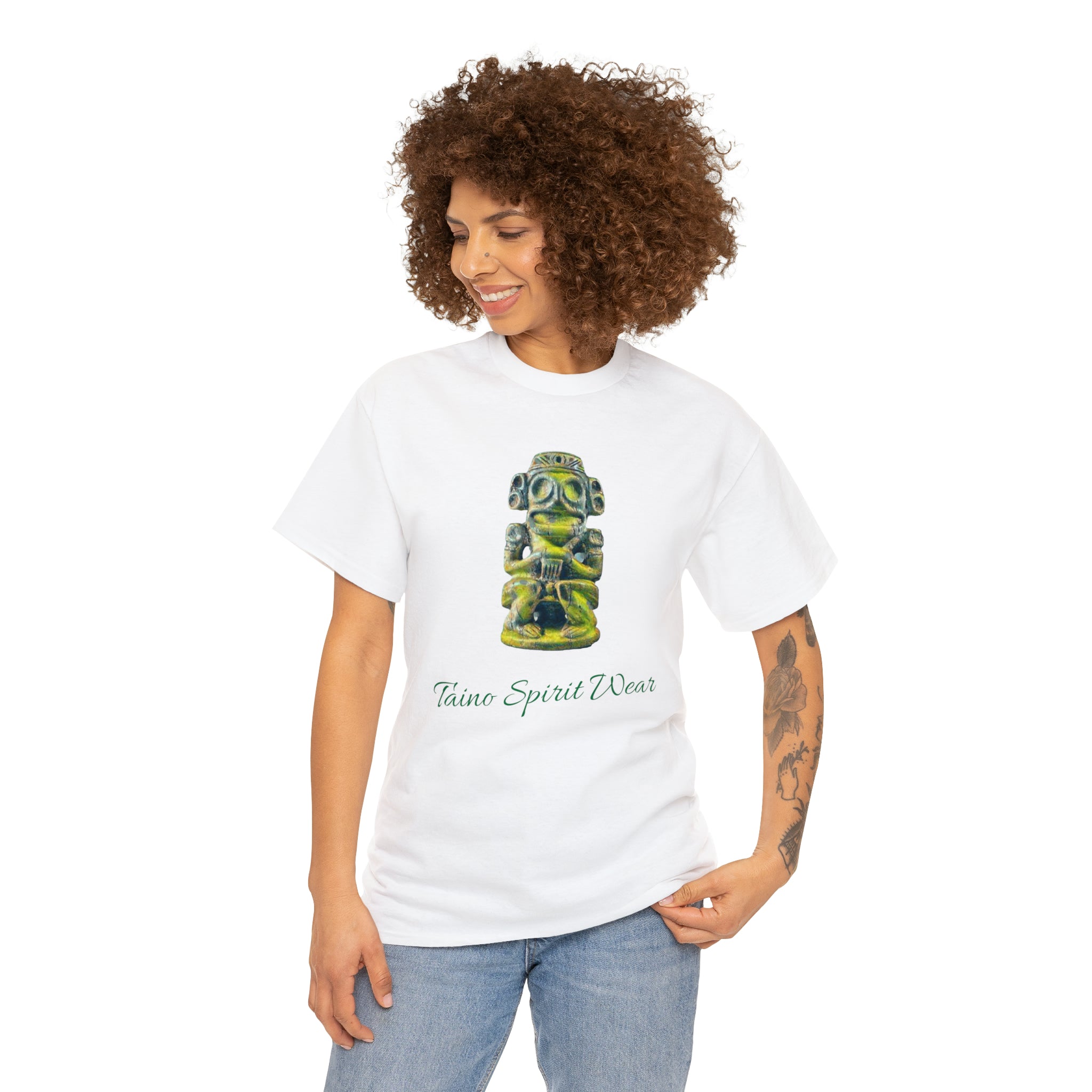 Taino Green Zemi Unisex Heavy Cotton Tee