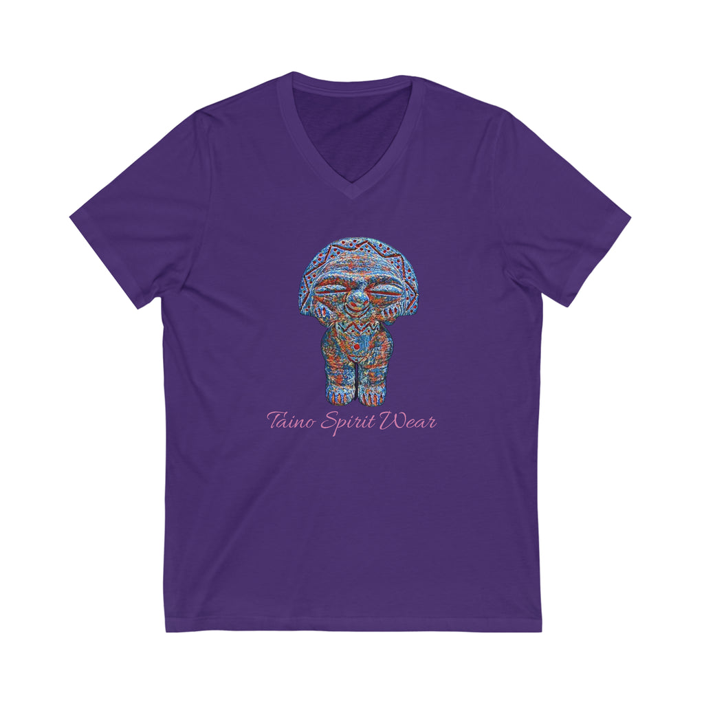 Taino Artifact Unisex Jersey Short Sleeve V-Neck Tee