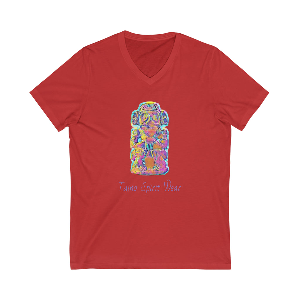 Taino Artifact Unisex Jersey Short Sleeve V-Neck Tee