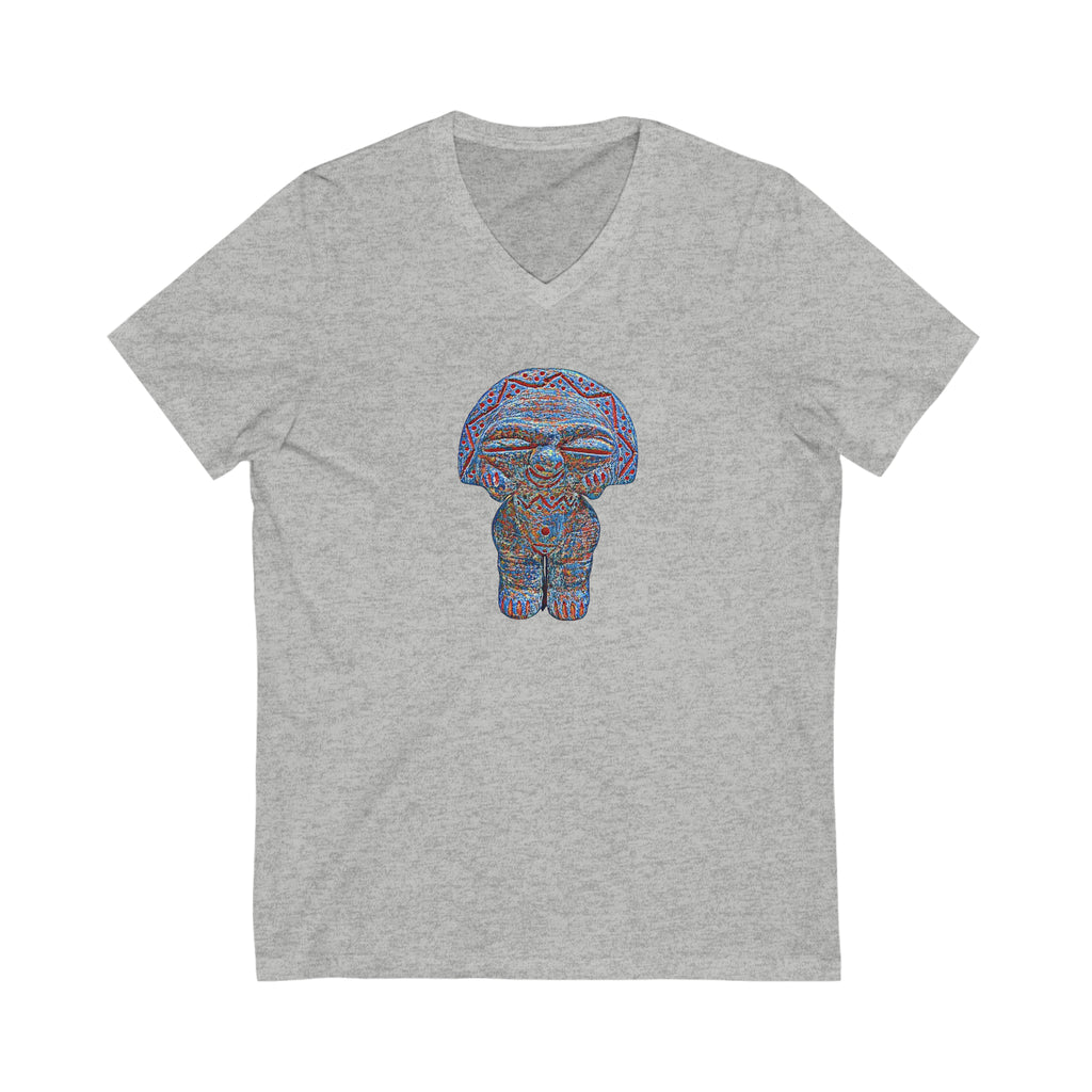 Taino Artifact Unisex Jersey Short Sleeve V-Neck Tee