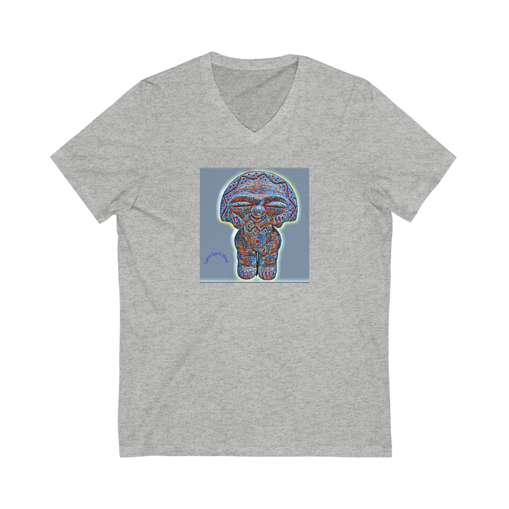 Taino Artifact Patch Unisex Jersey Short Sleeve V-Neck Tee