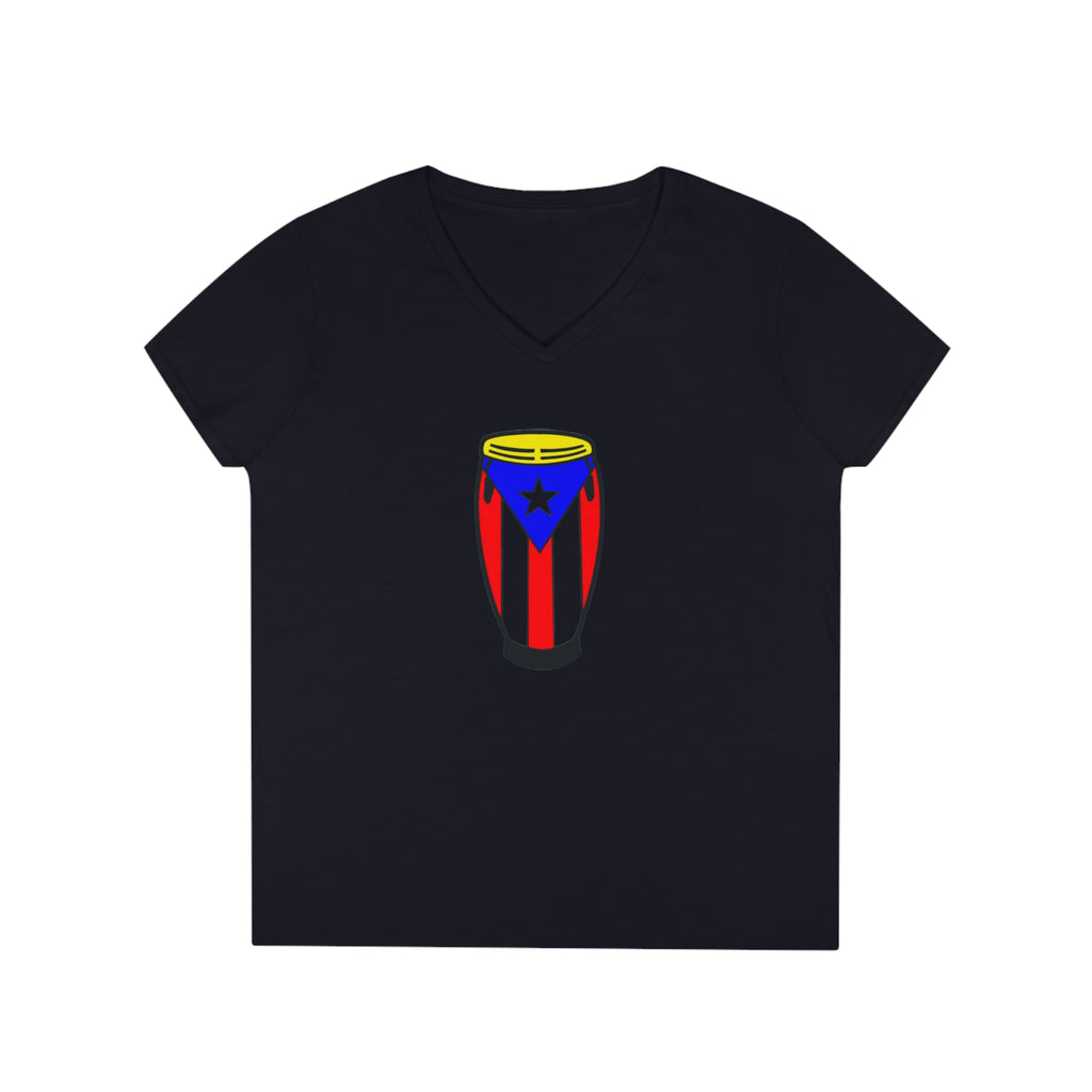 Puerto Rican Congas Ladies' V-Neck T-Shirt