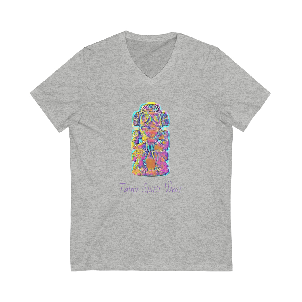 Taino Artifact Unisex Jersey Short Sleeve V-Neck Tee