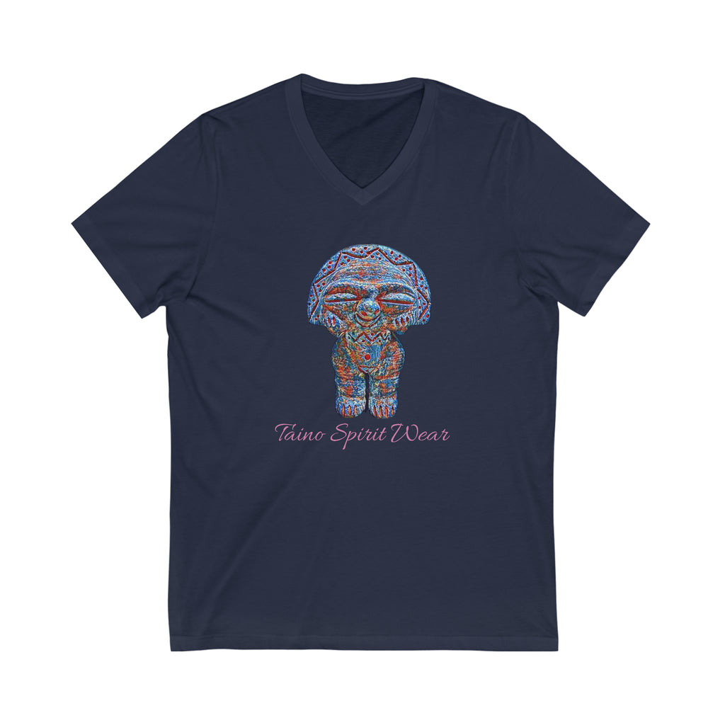 Taino Artifact Unisex Jersey Short Sleeve V-Neck Tee