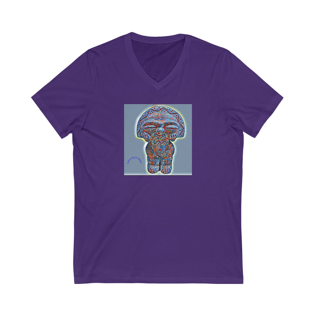 Taino Artifact Patch Unisex Jersey Short Sleeve V-Neck Tee
